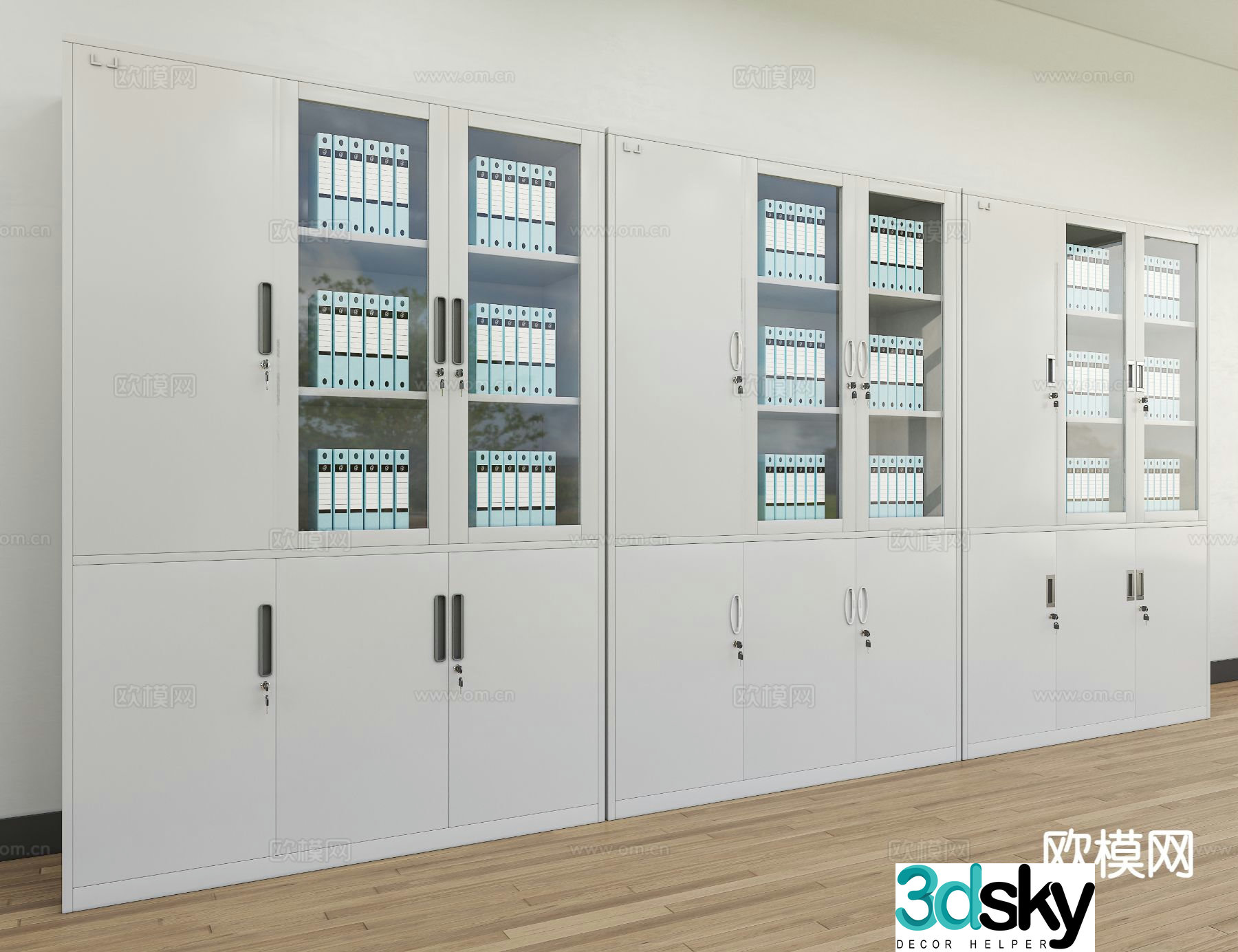 Simple filing cabinet iron cabinet 3d model