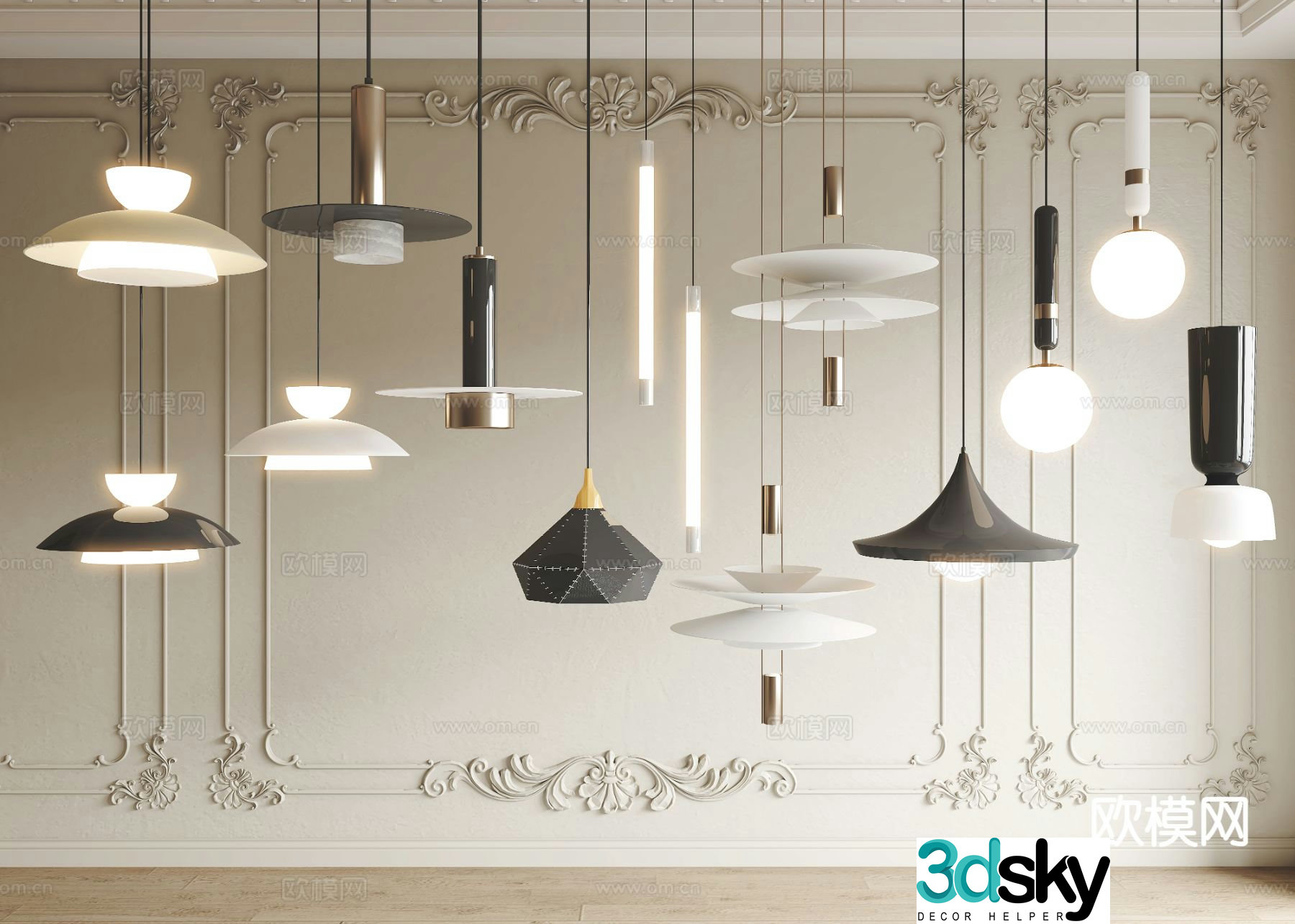 Bedside small chandelier 3d model