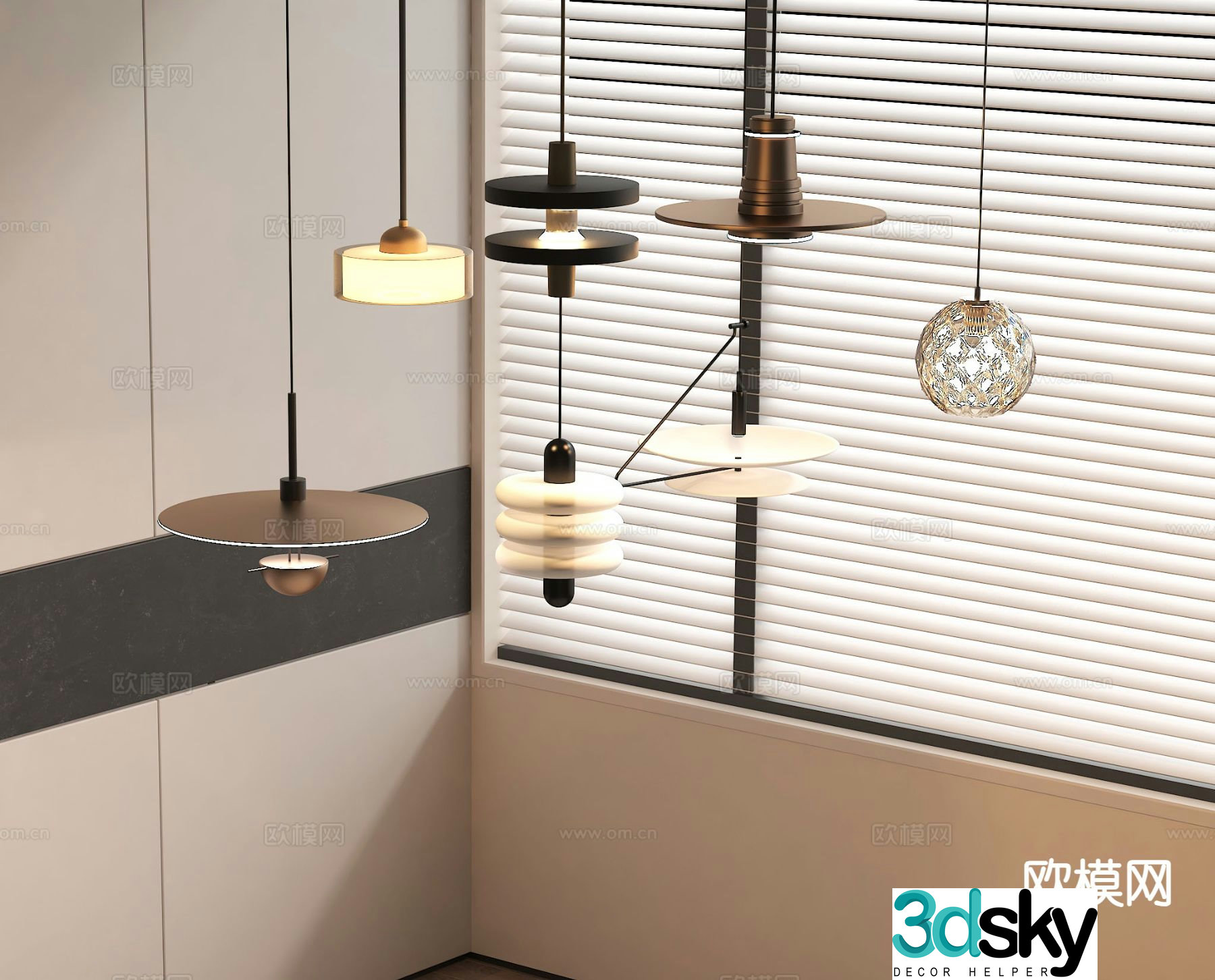 Bedside small chandelier 3d model