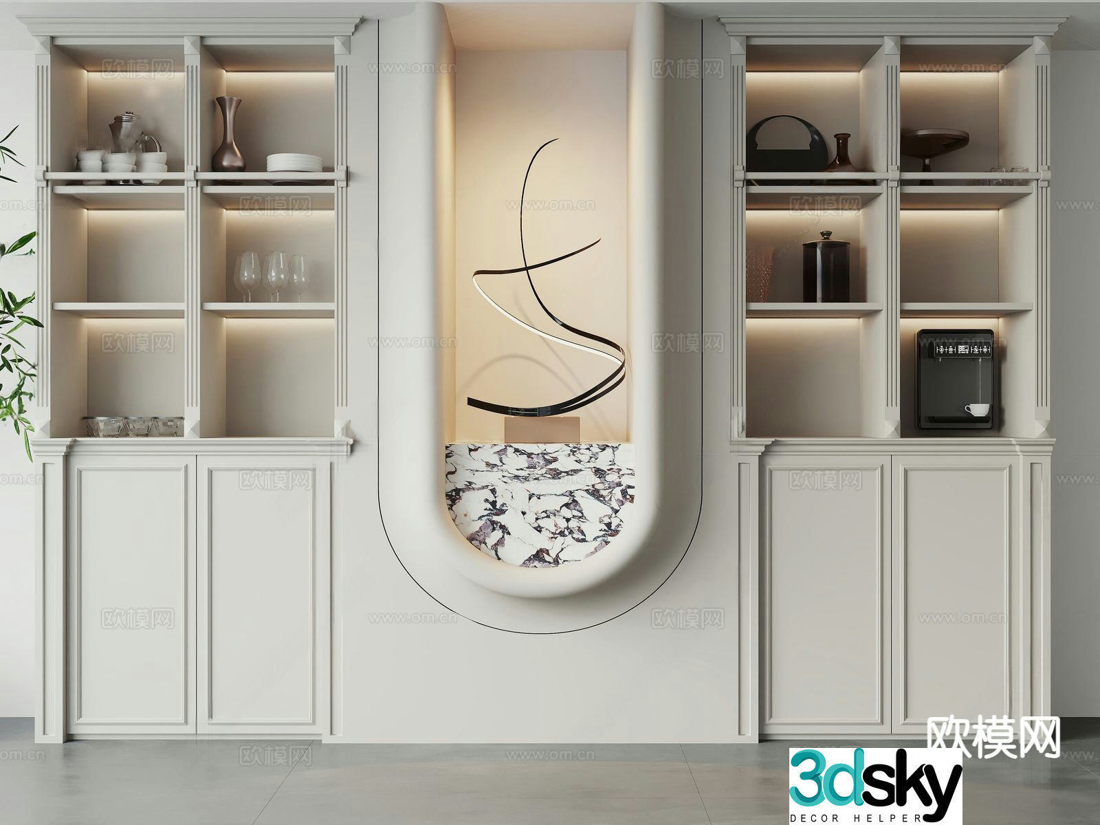 French wine cabinet 3d model
