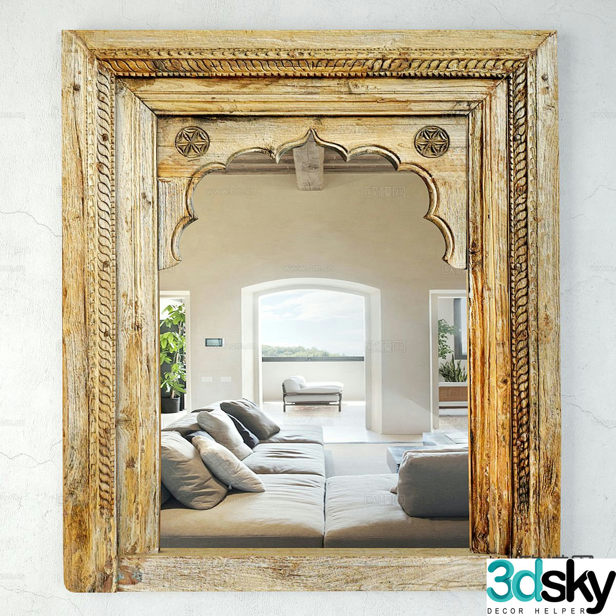 French retro mirror decorative mirror 3d model