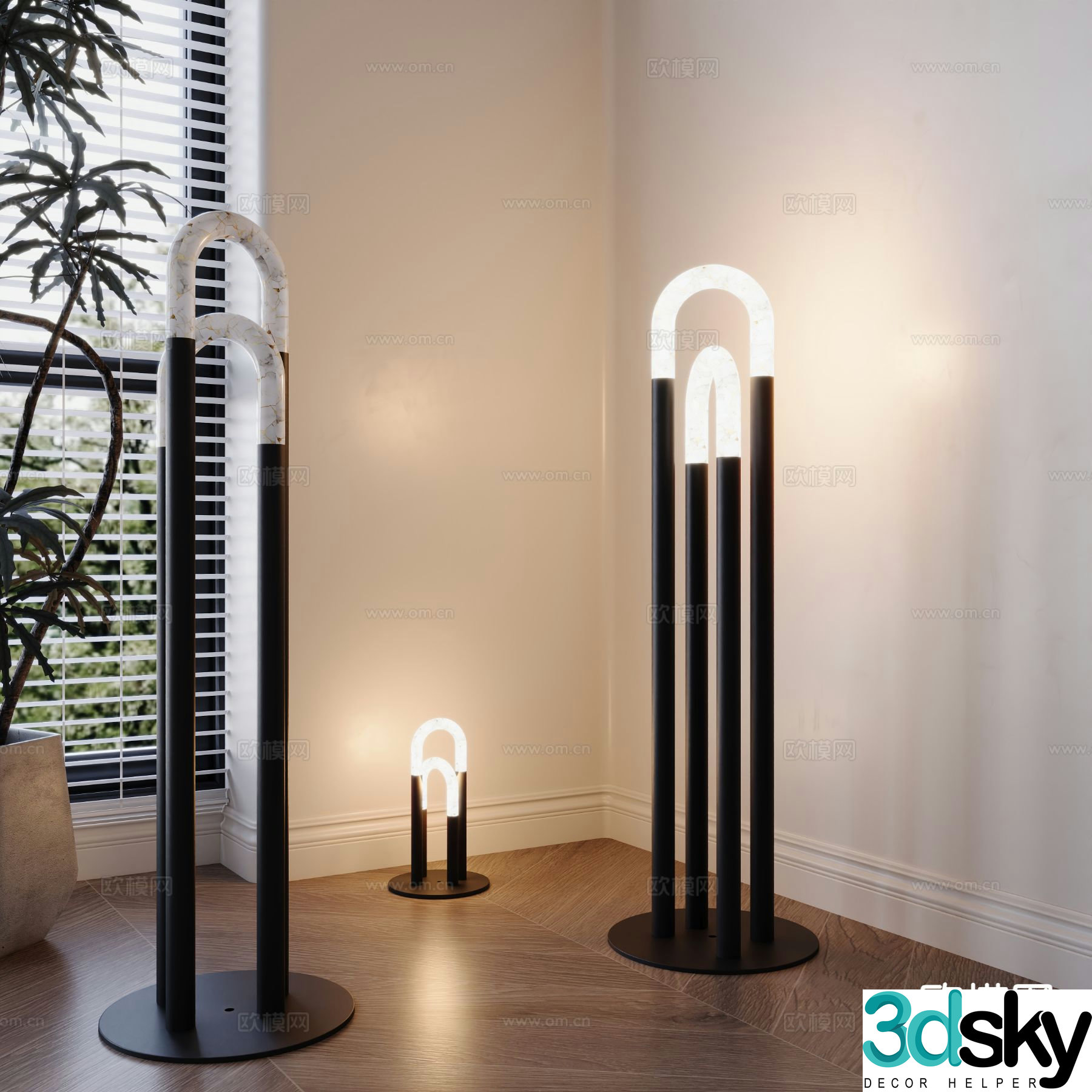 Art floor lamp 3d model