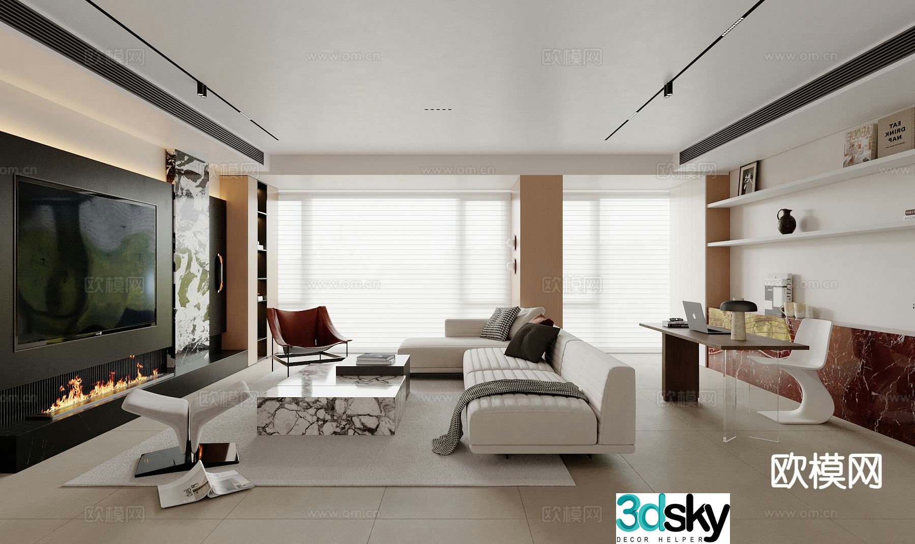 Modern living room 3d model