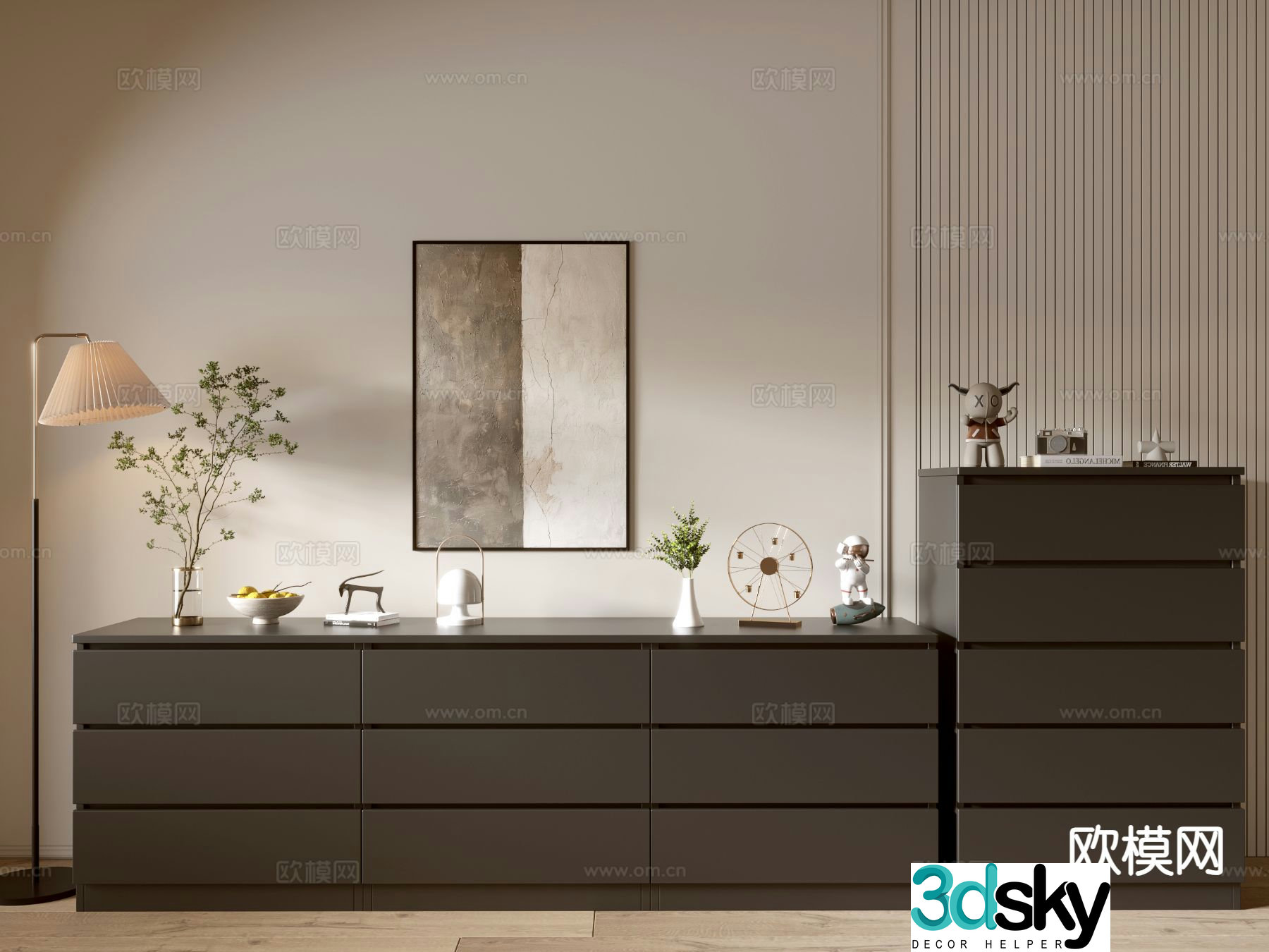 Modern side cabinet entrance cabinet 3d model