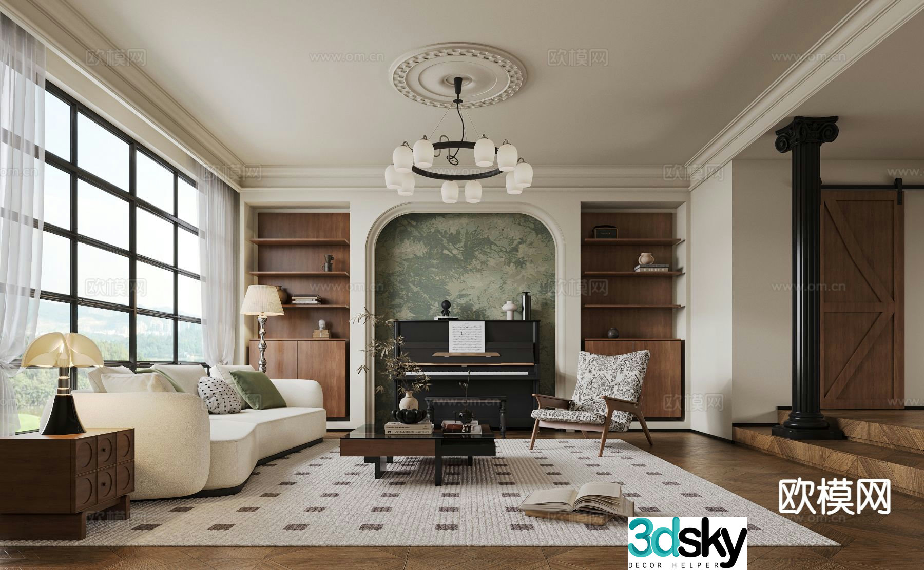 Medieval style living room 3D model