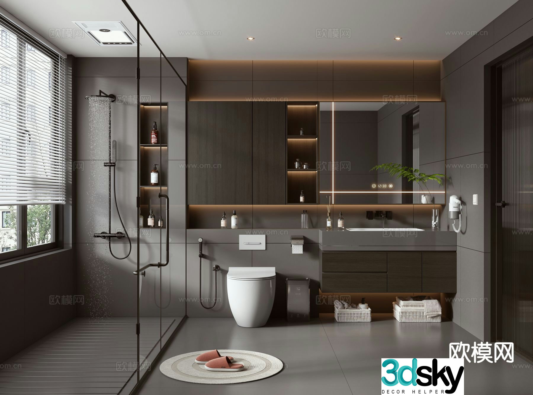 Modern bathroom bathroom toilet 3d model