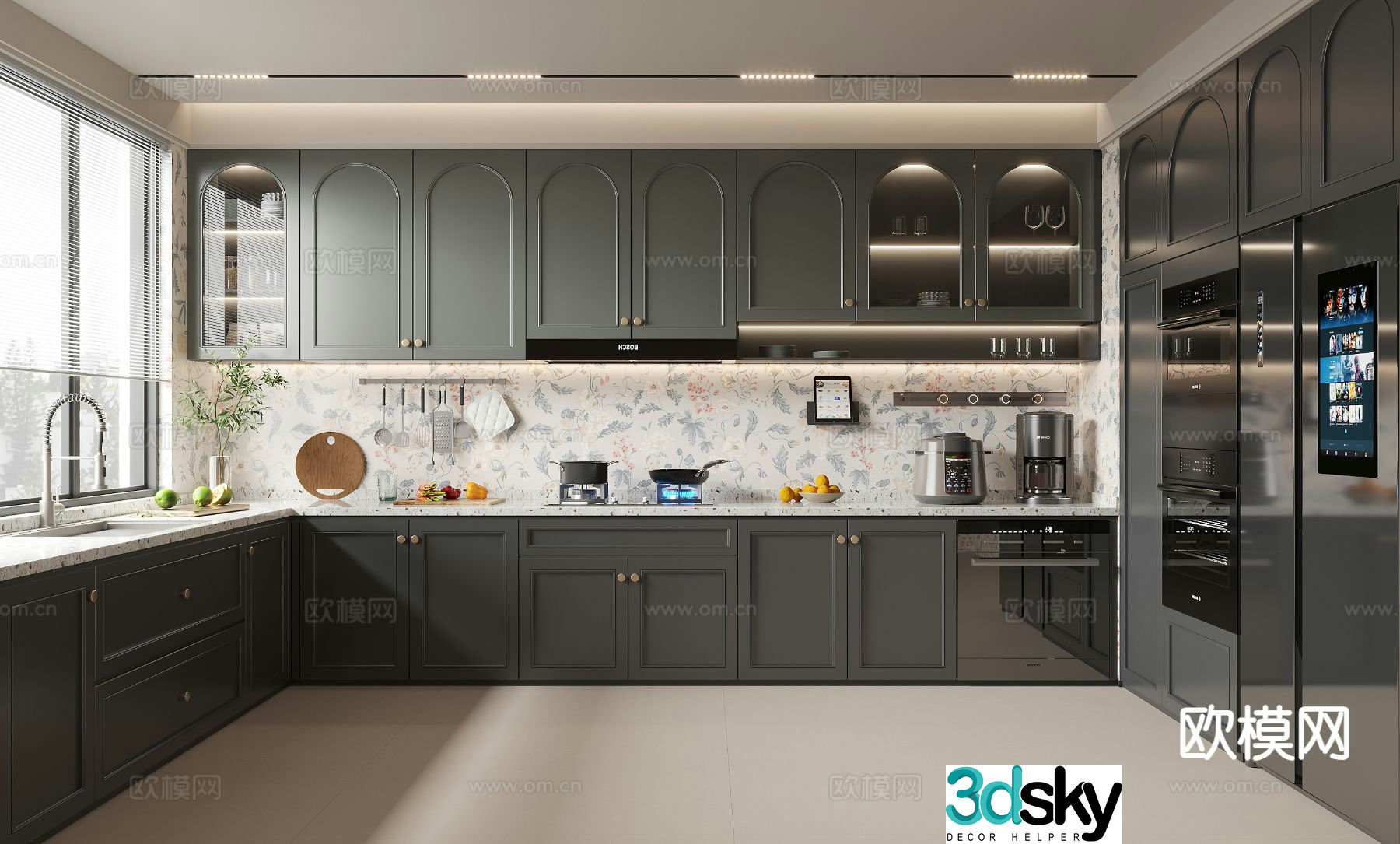 French retro kitchen 3d model