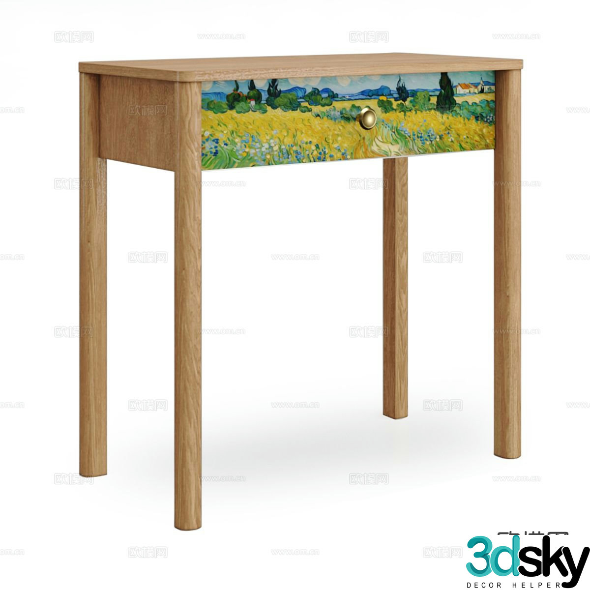 Nordic simple desk desk 3d model