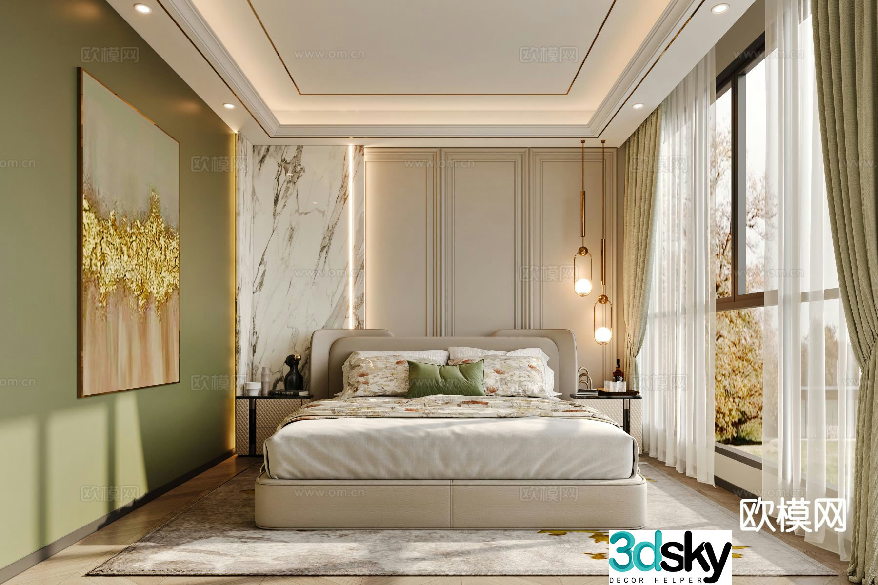 French bedroom master bedroom 3d model