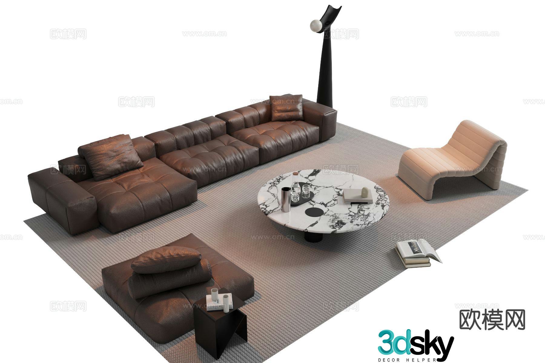 Italian sectional sofa 3d model