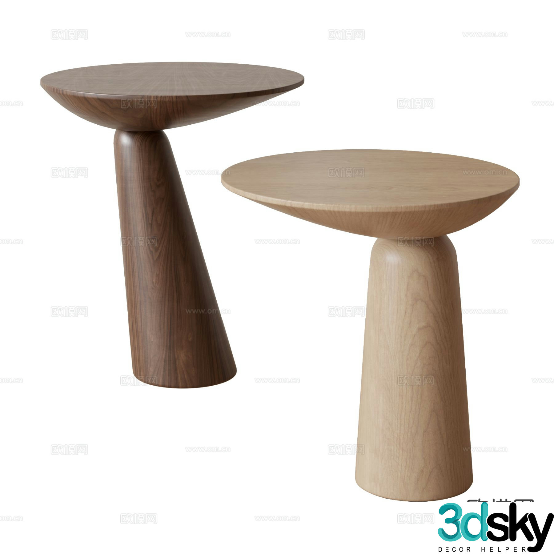 Bergen medieval style side table corner table round table 3D model