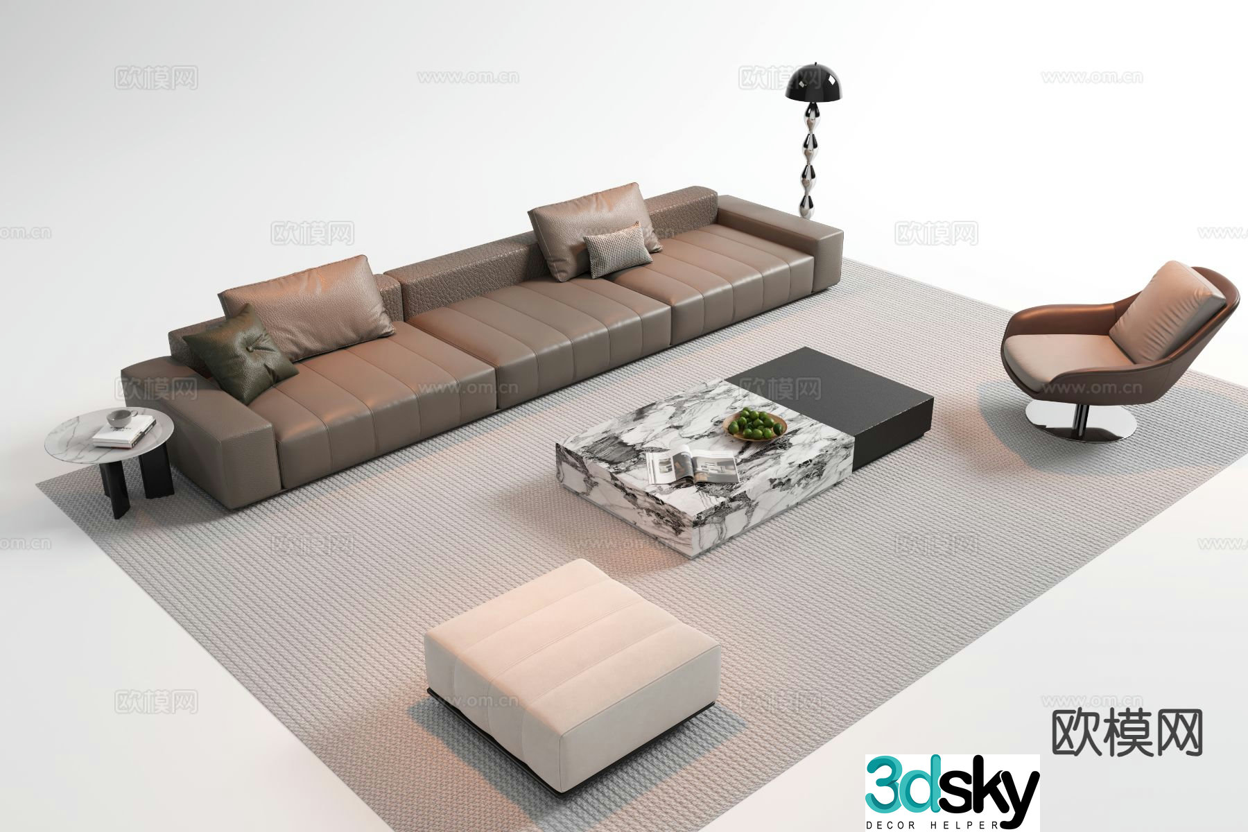Italian sectional sofa 3d model