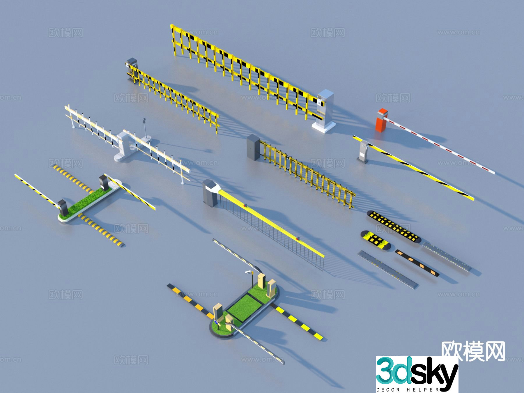 Gate electric telescopic door 3d model