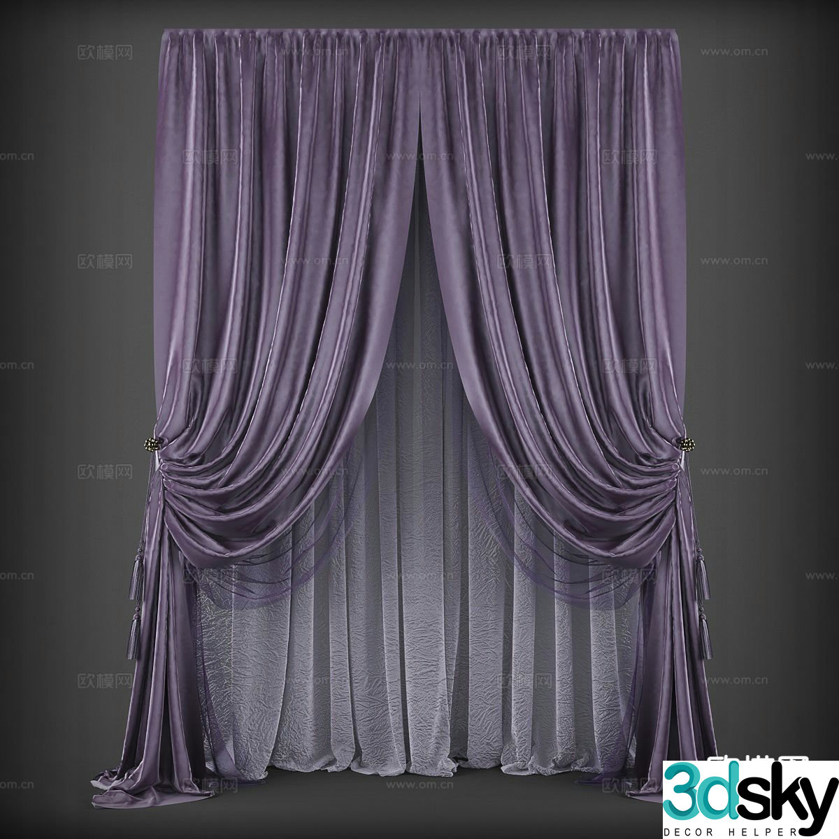 Plain curtains and screens 3d model