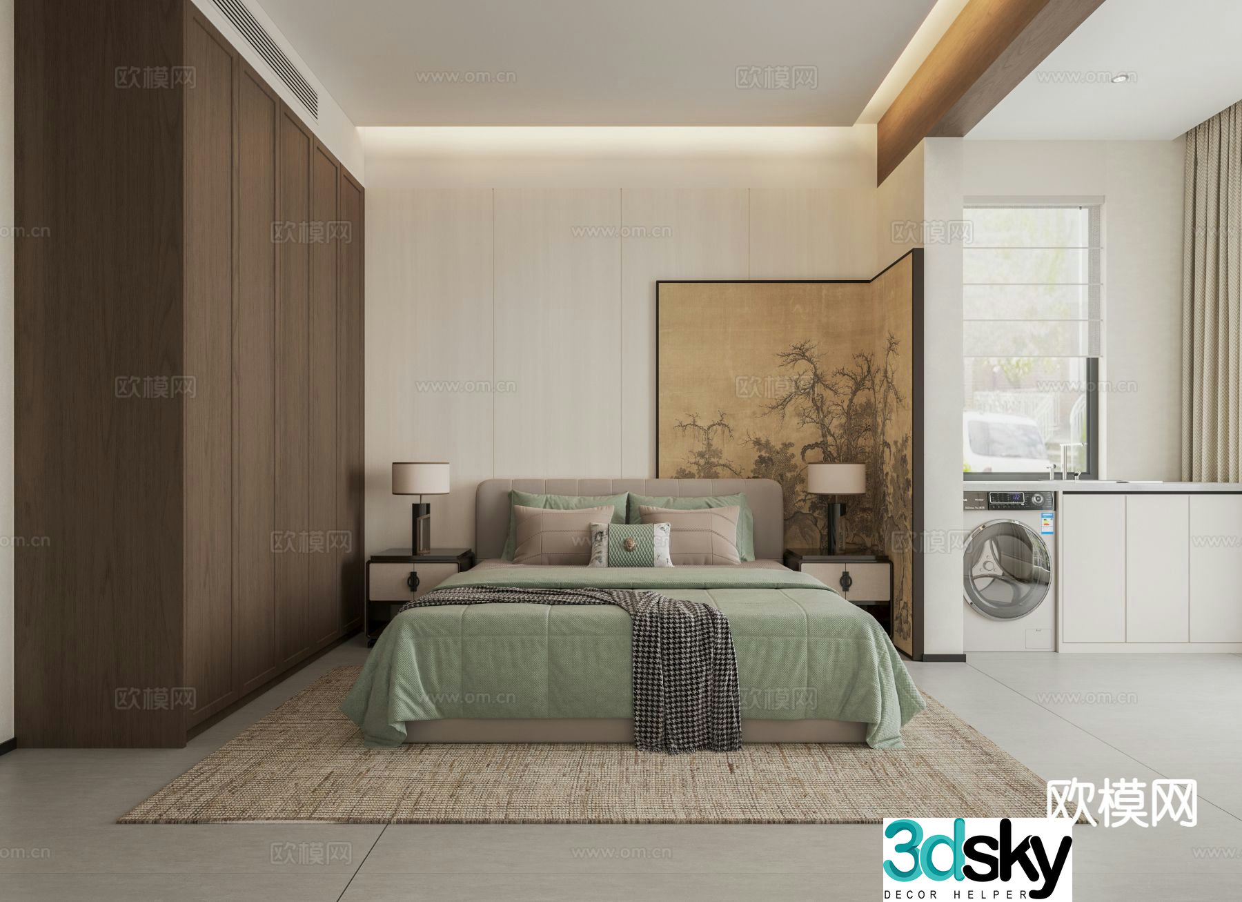 New Chinese style bedroom master bedroom 3d model