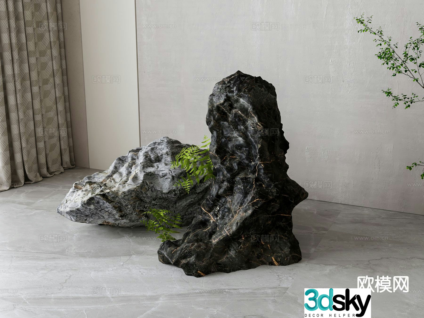 New Chinese style landscape stone stone rockery 3D model