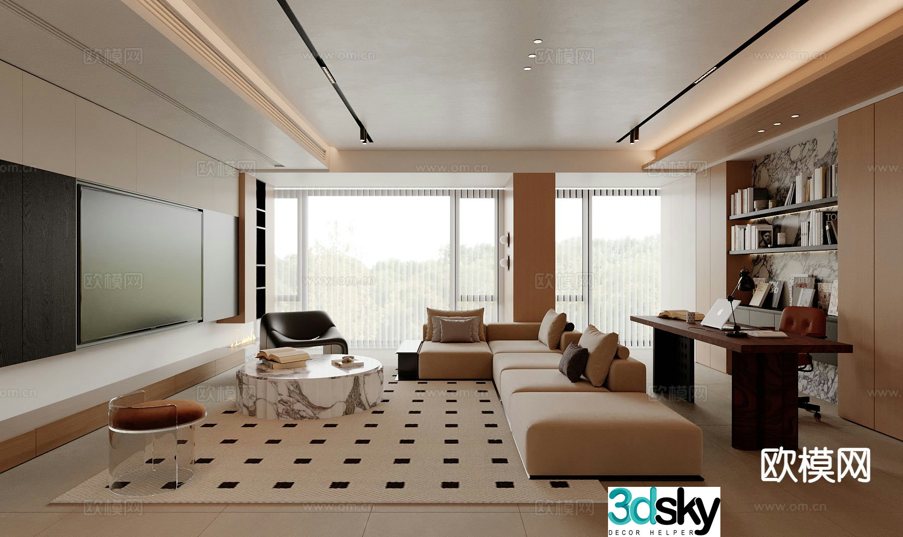Modern living room 3d model