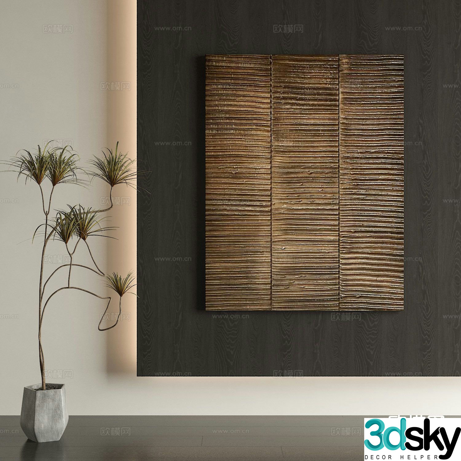 Wabi-sabi art painting texture painting decorative painting 3d model