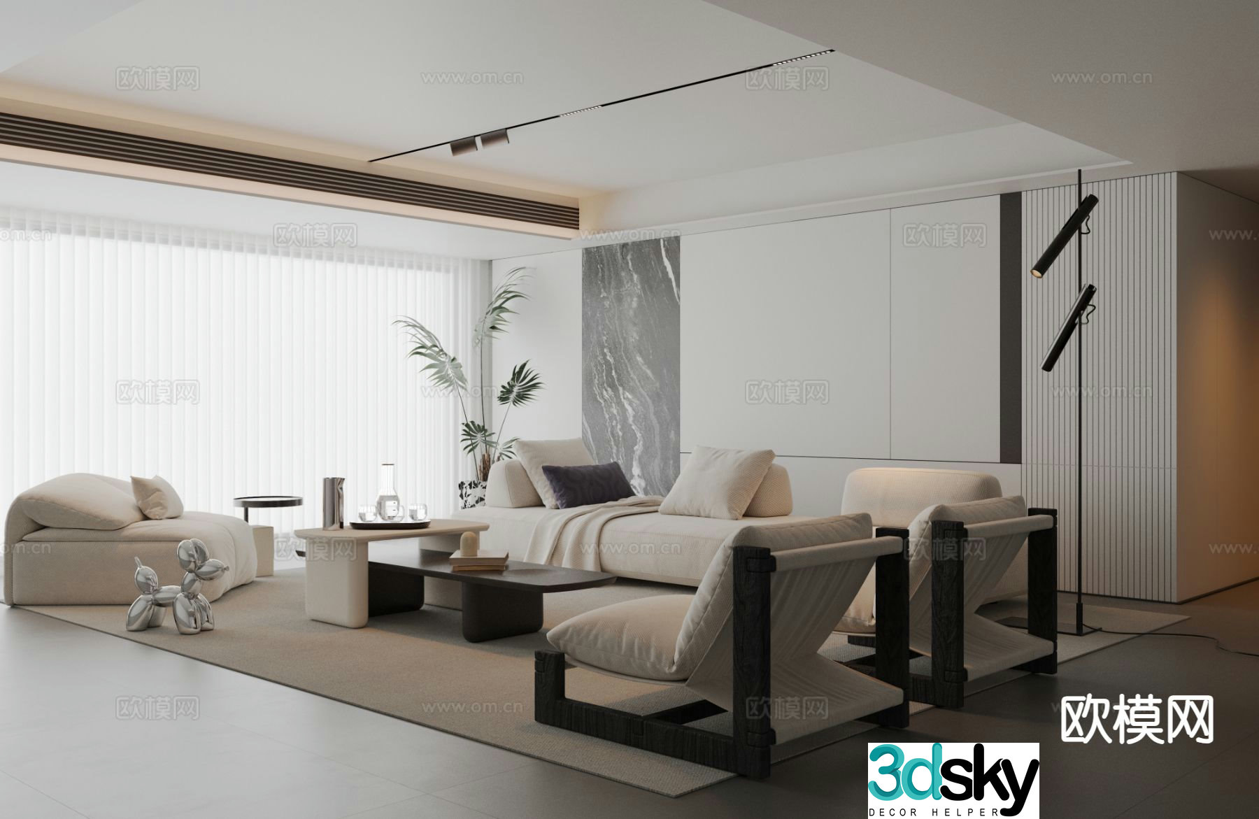Modern sofa set 3d model