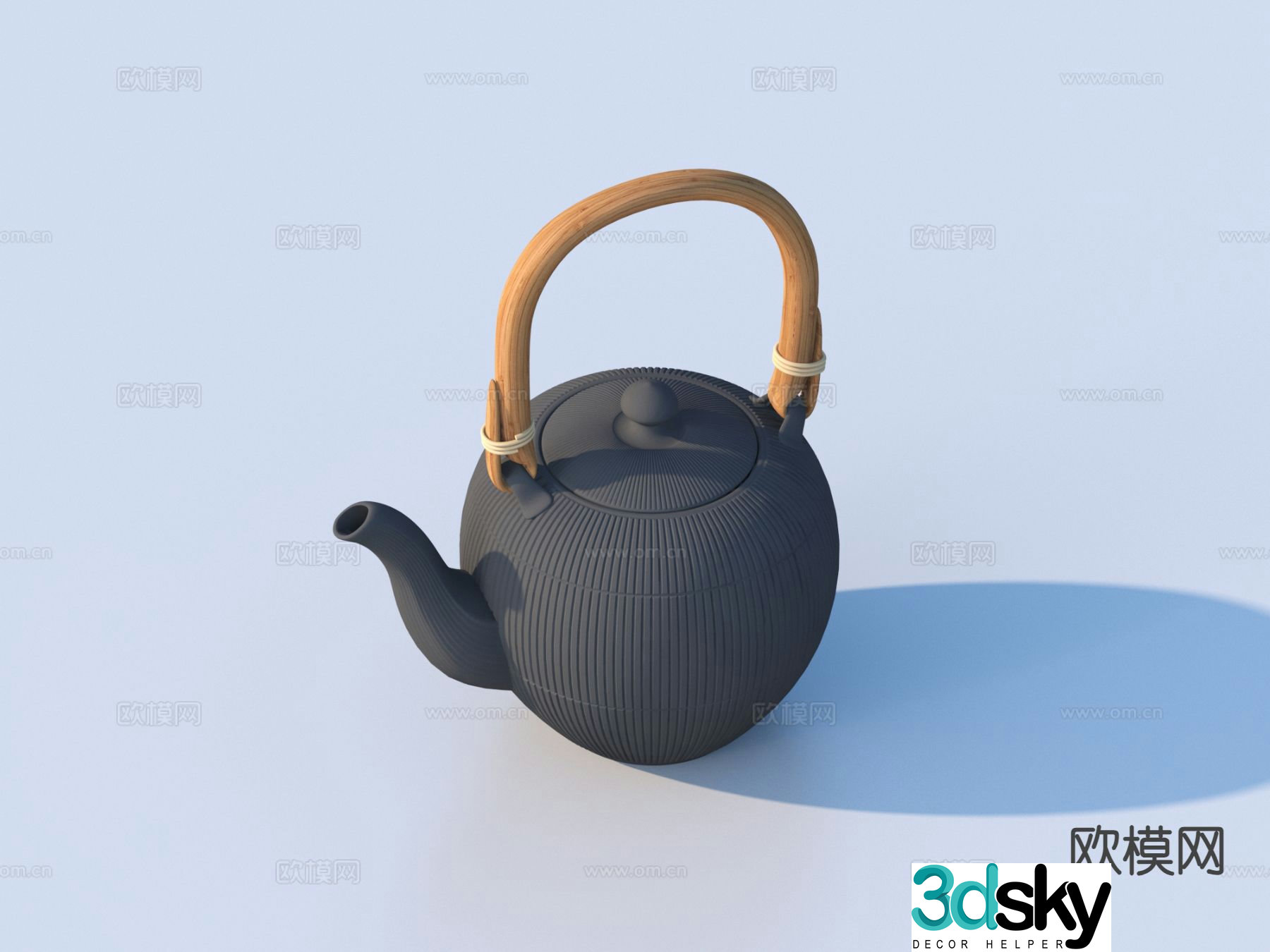 kettle iron kettle teapot tea set 3d model