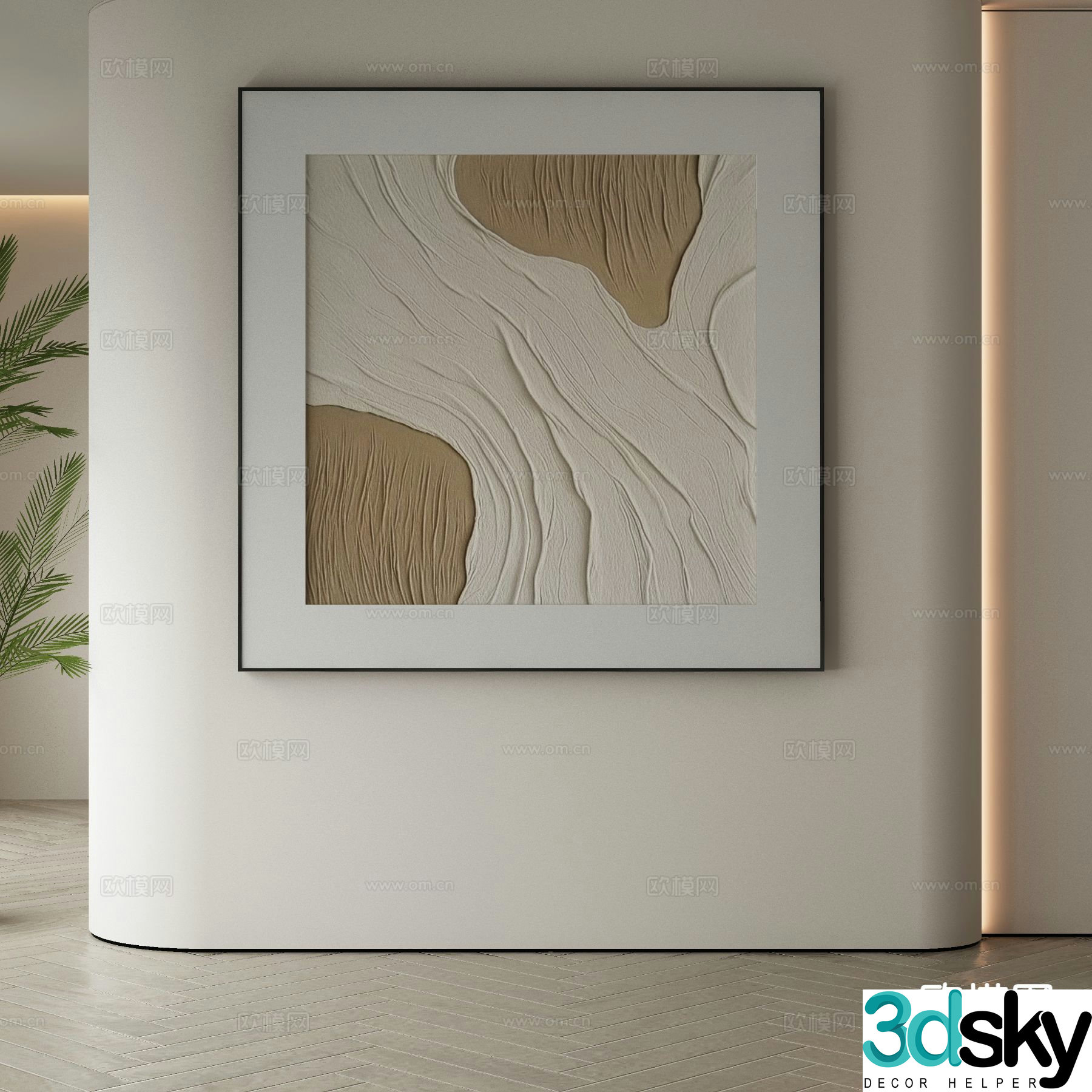 Modern art painting texture painting decorative painting 3d model
