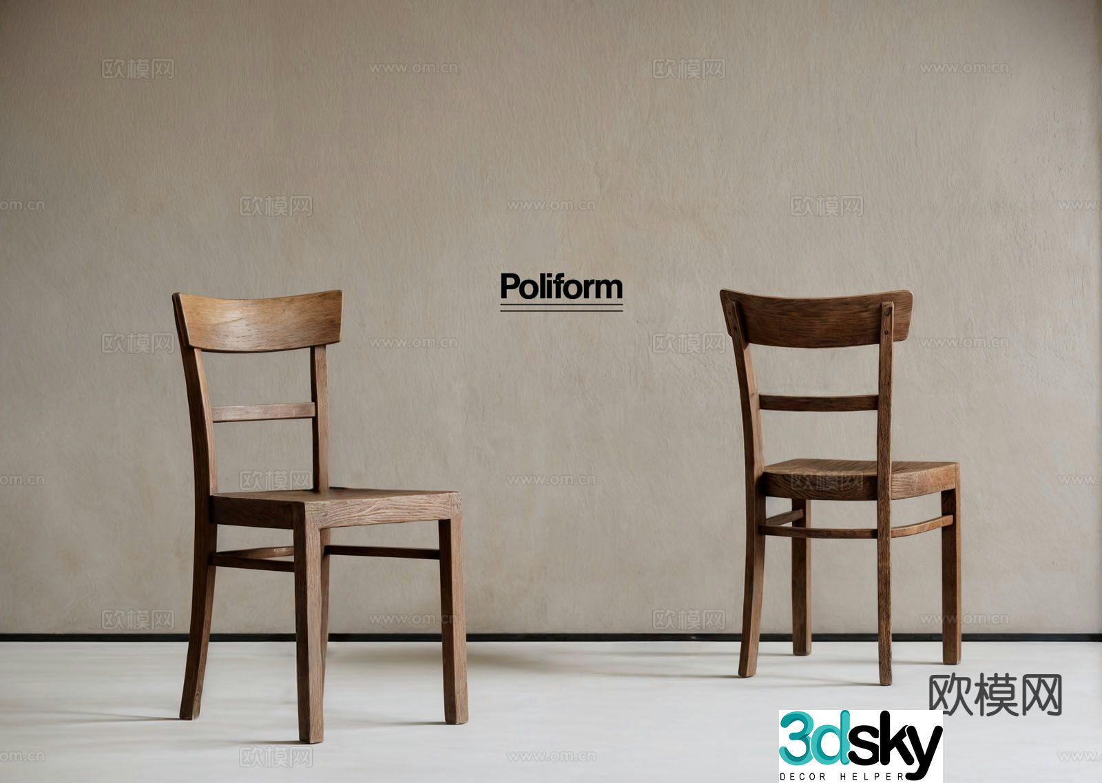 Medieval single chair dining chair 3d model