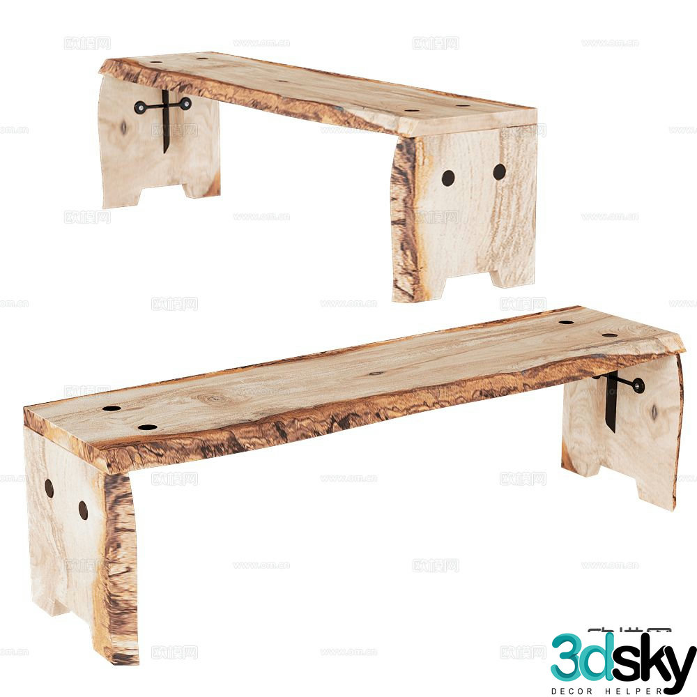 Weltevree bench leisure stool 3d model