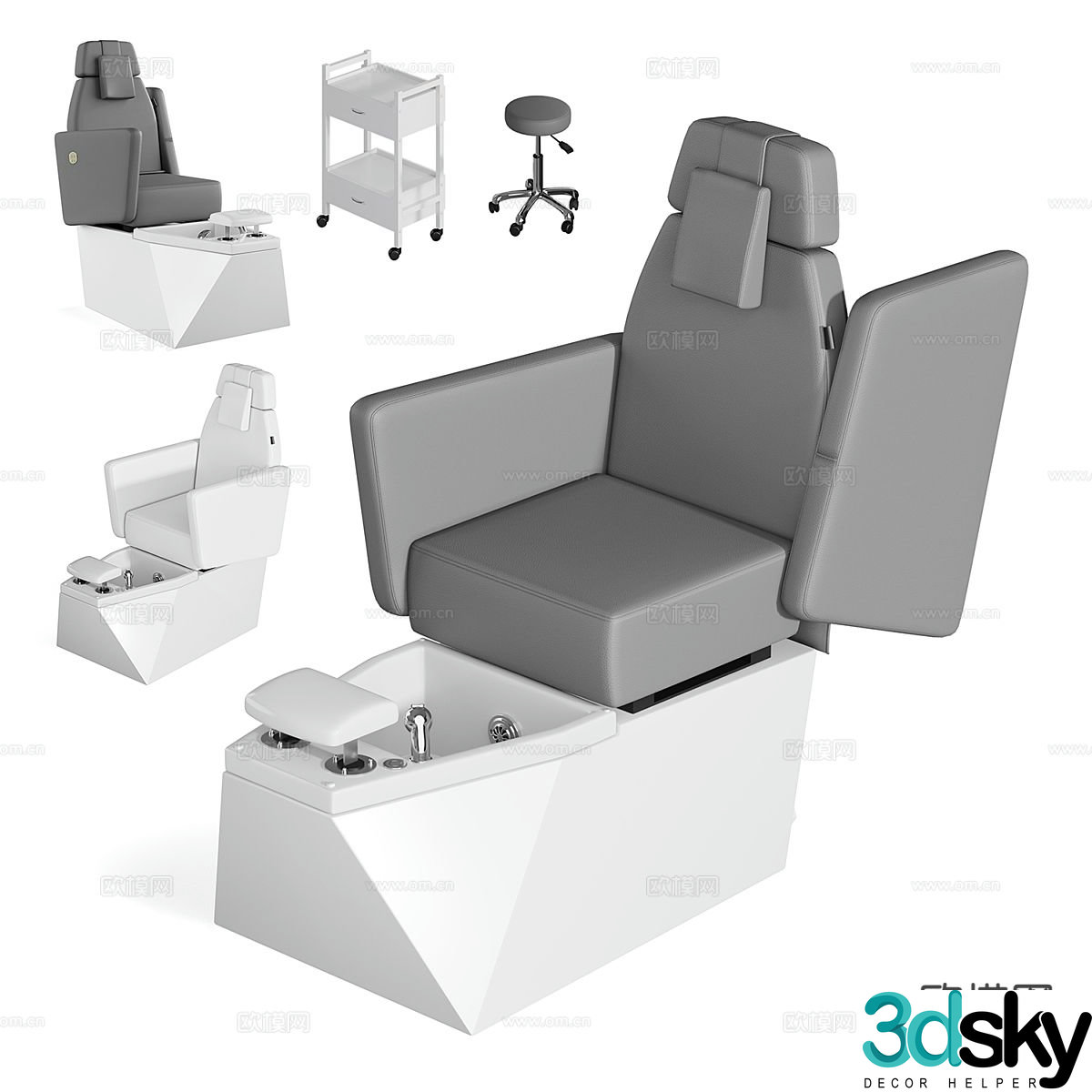 Beauty hair chair barber chair 3d model