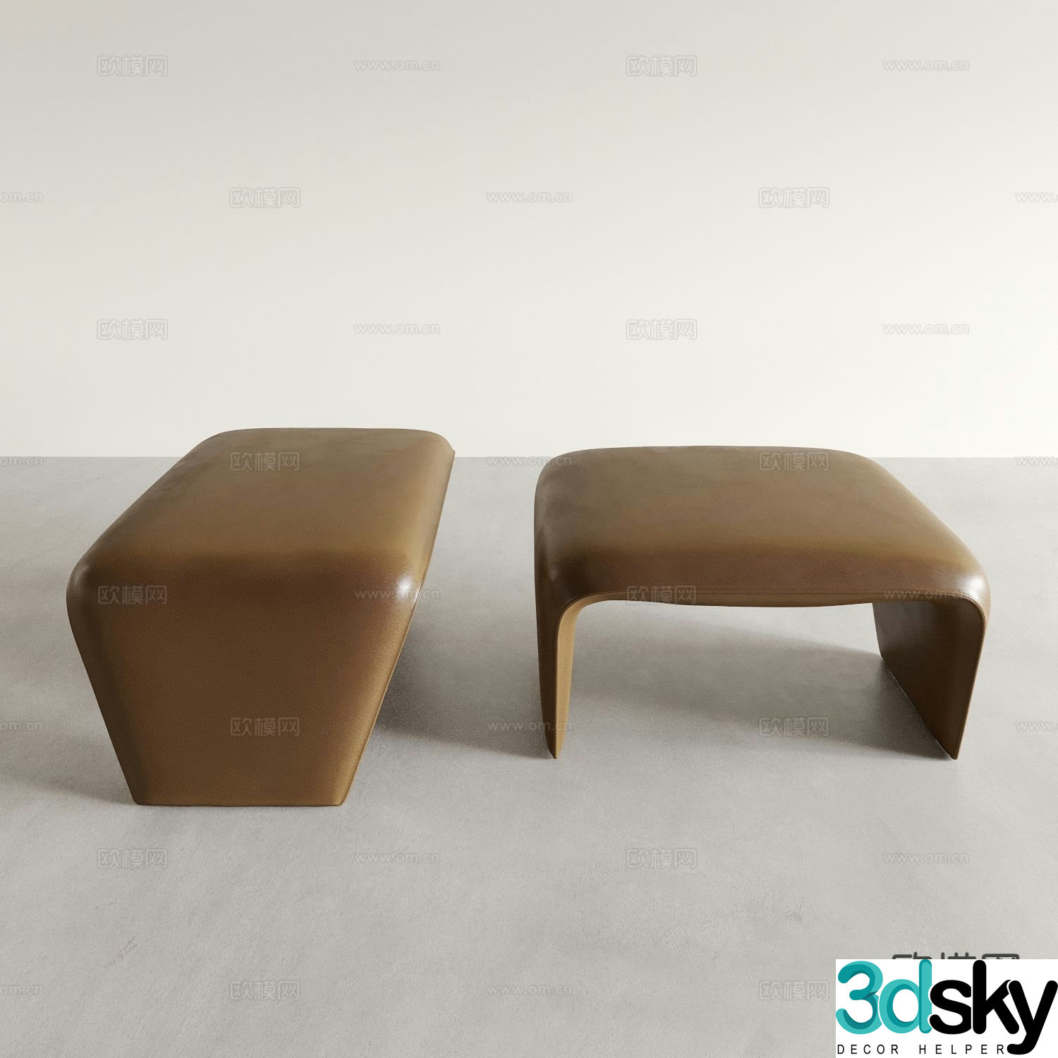 Round stool bar stool coffee stool makeup stool dressing stool 3d model
