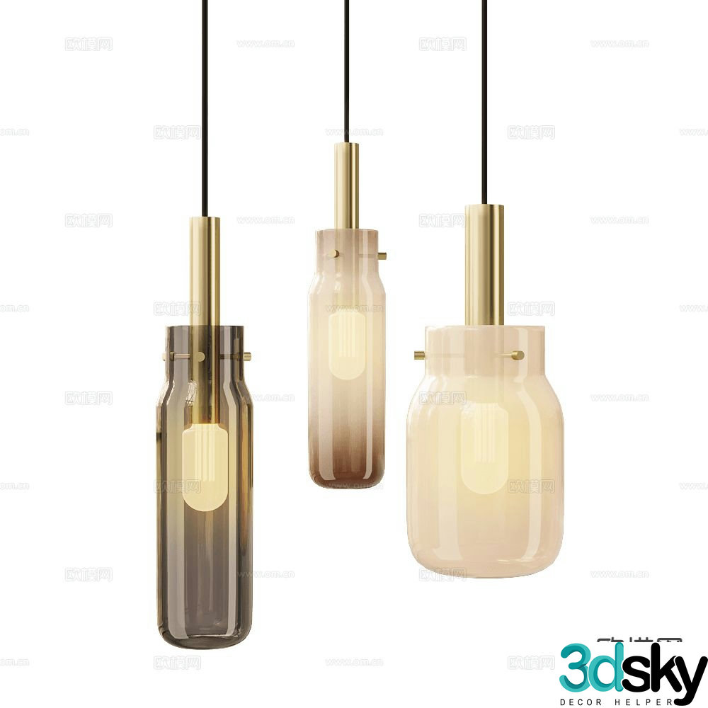 DECHEM light luxury glass chandelier 3d model