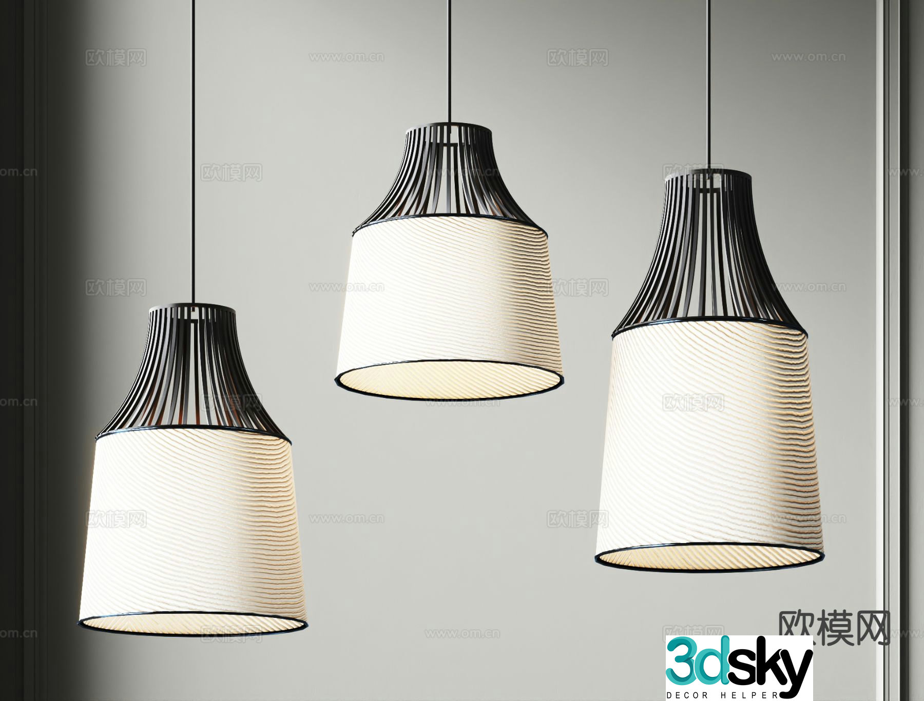 New Chinese style chandelier restaurant chandelier 3d model