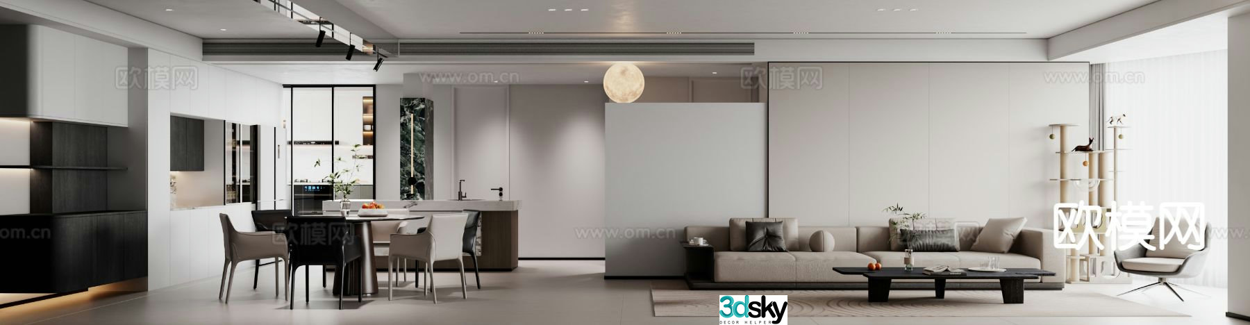 Modern guest restaurant 3d model