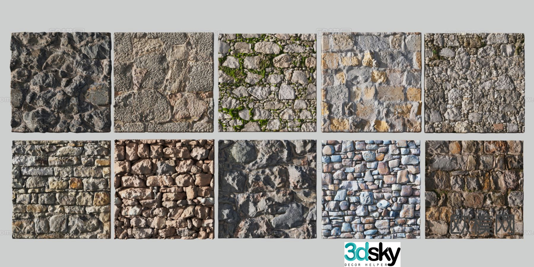 Stone wall spliced â€‹â€‹stone wall stone barrier retaining wall landscape wall 3d model