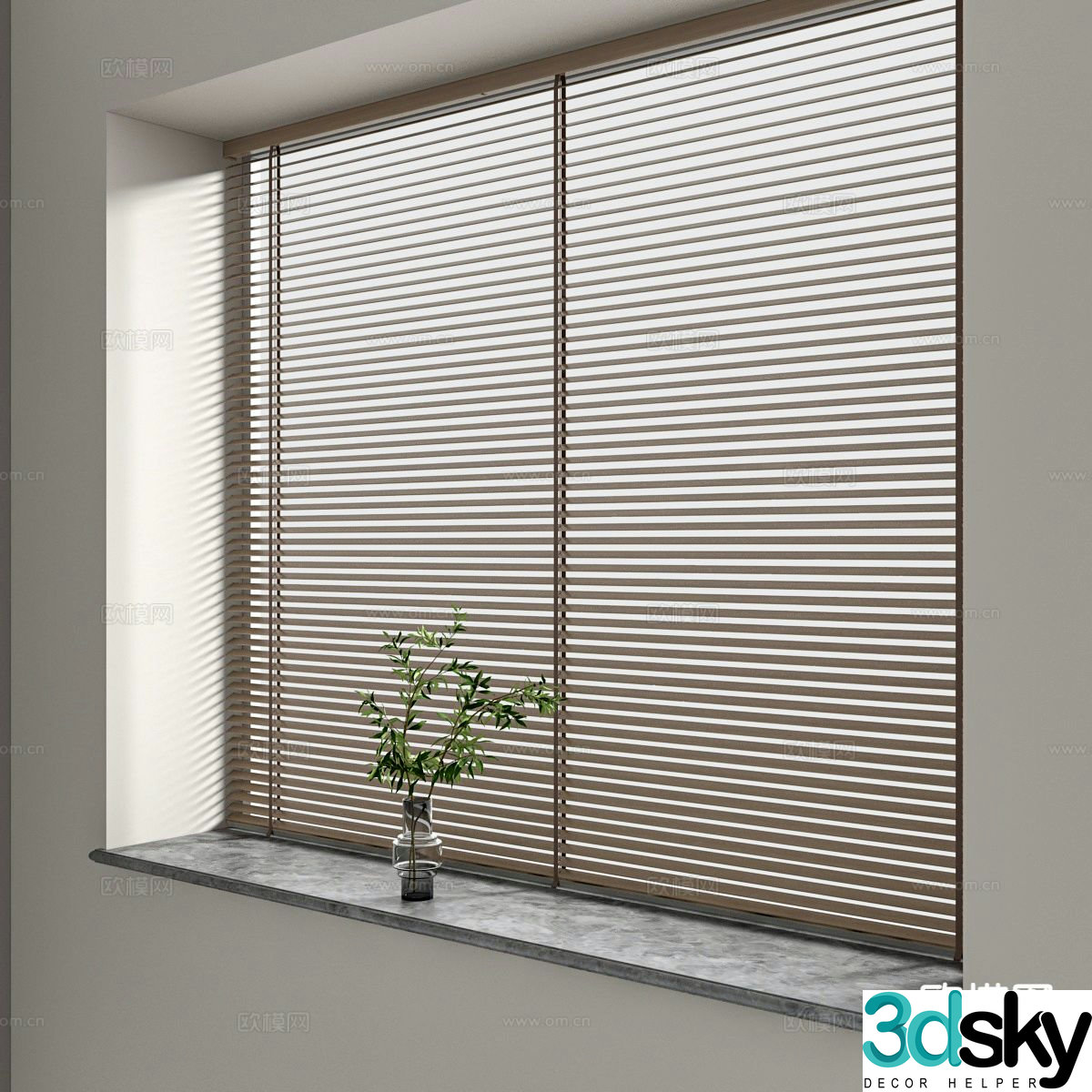 Modern Venetian Blinds Bamboo Blinds 3d model