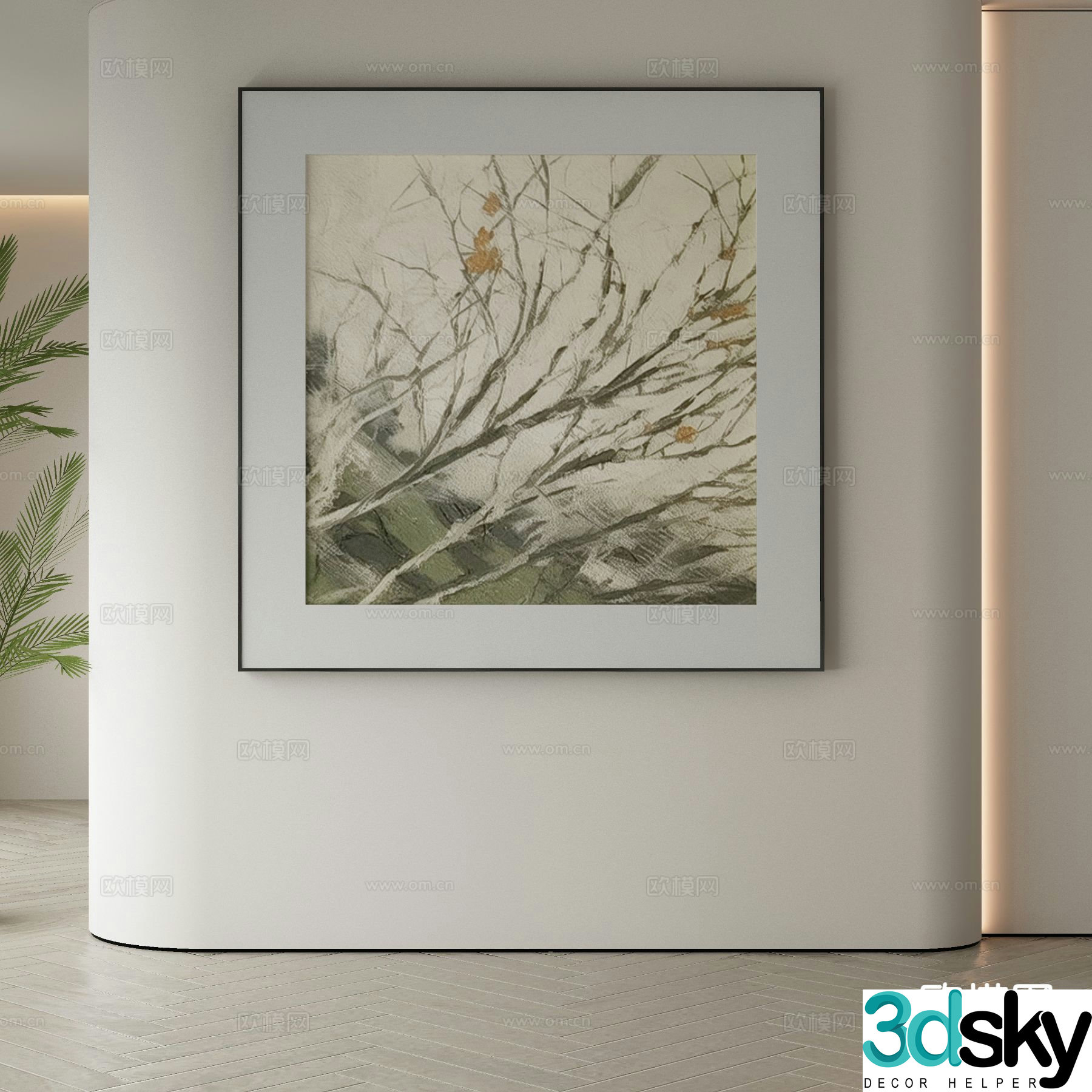 Modern art painting texture painting decorative painting 3d model