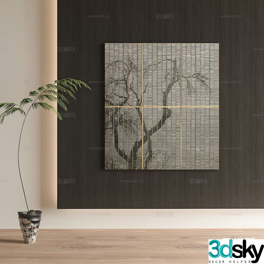 Wabi-sabi art painting texture painting decorative painting 3d model