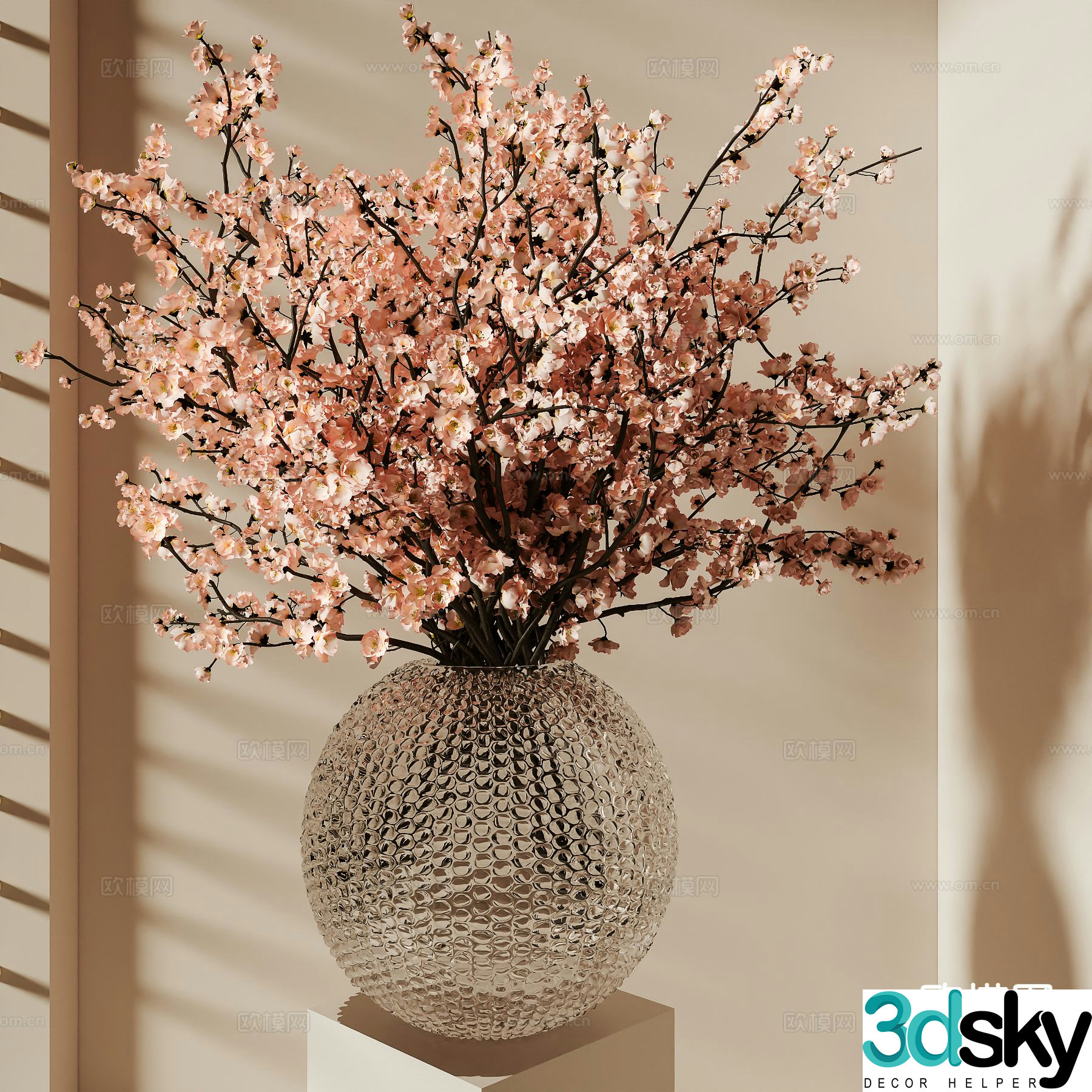 wabi-sabi vase floral arrangement flower arrangement 3d model