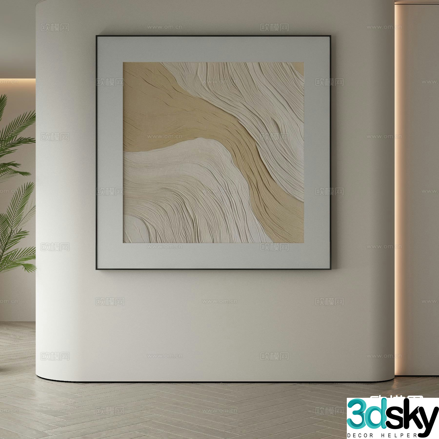 Modern art painting texture painting decorative painting 3d model