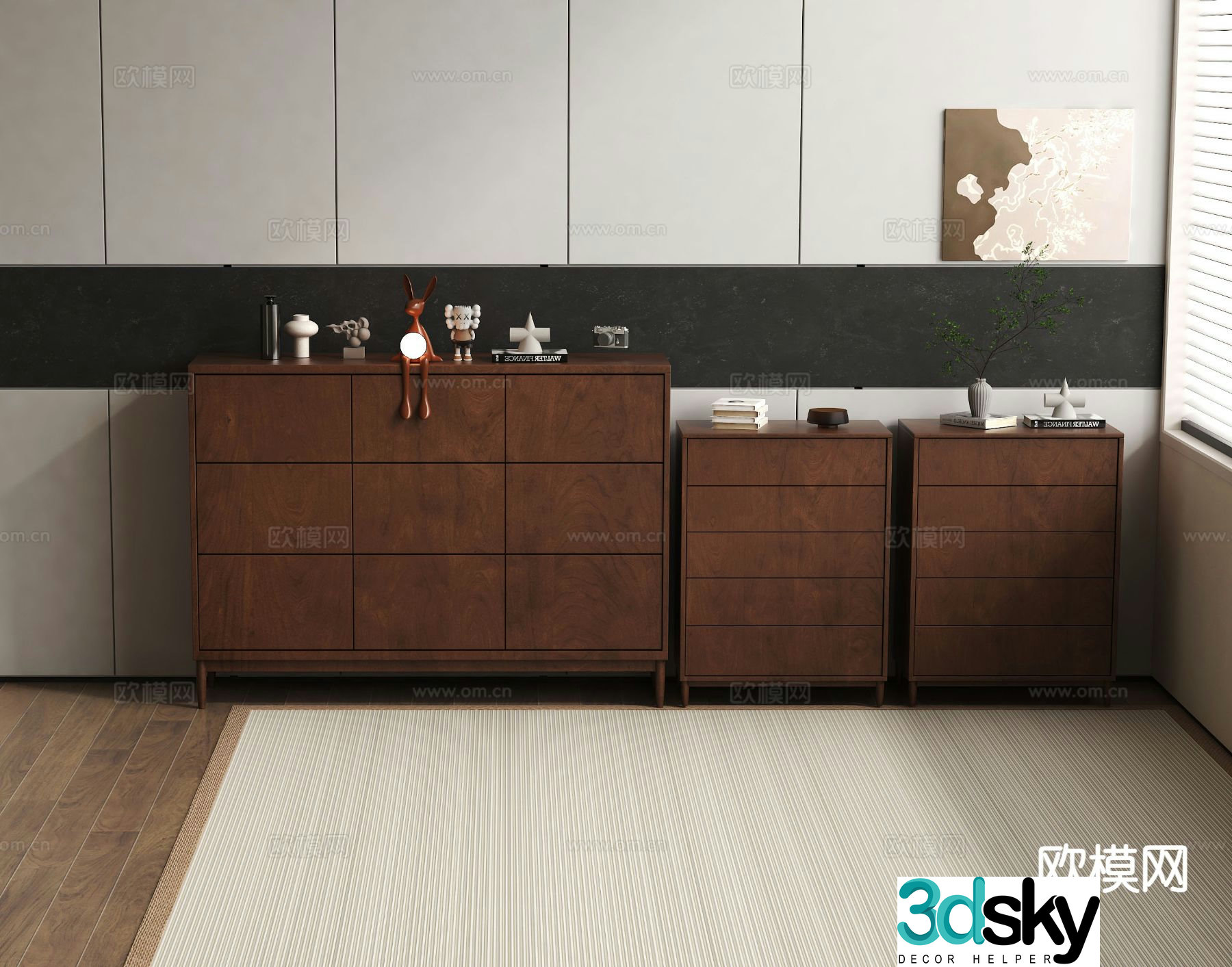 Wabi-sabi side cabinet 3D model