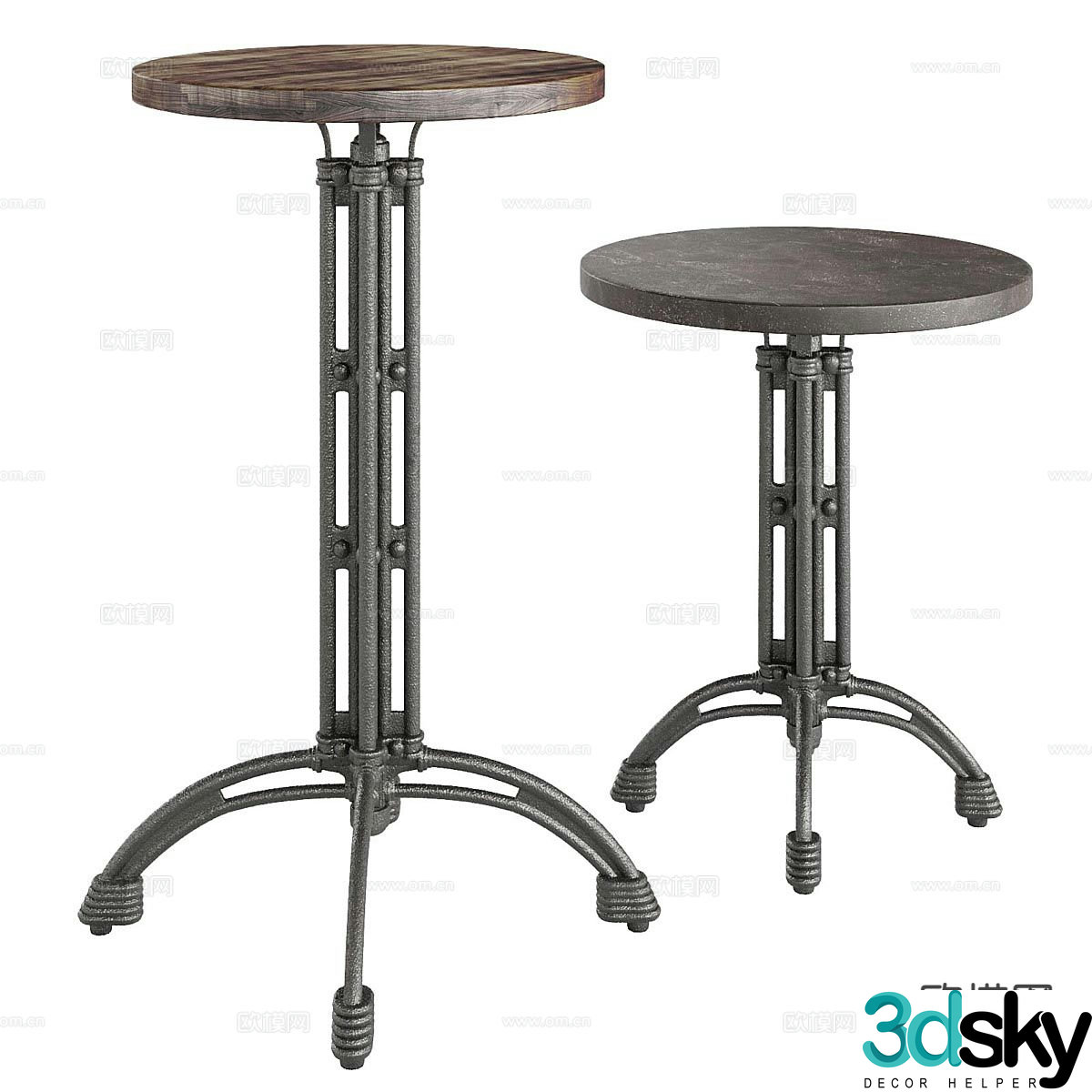 Industrial style bar stool bar stool 3d model