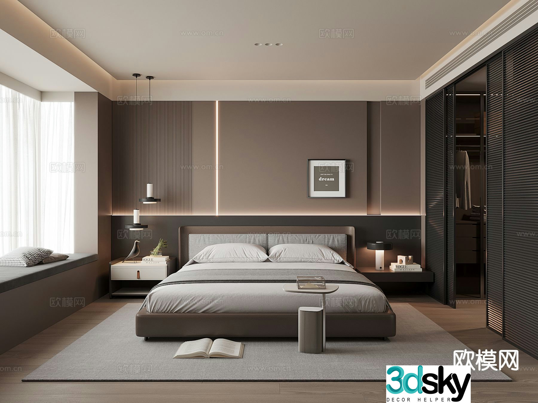 Italian style bedroom master bedroom 3d model