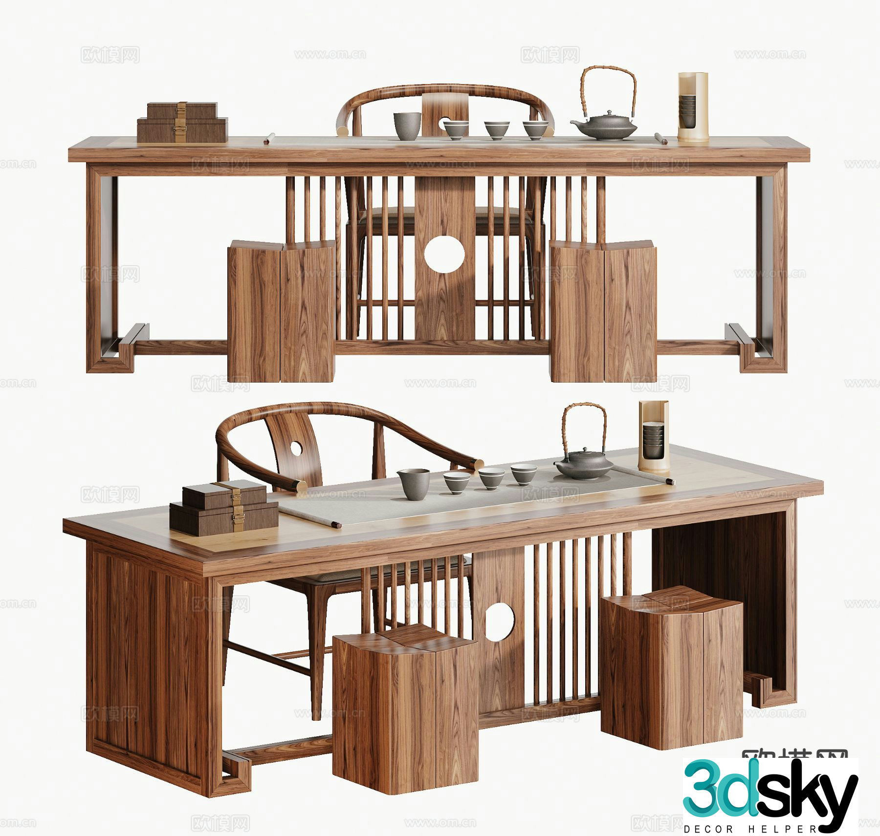 New Chinese tea table 3d model
