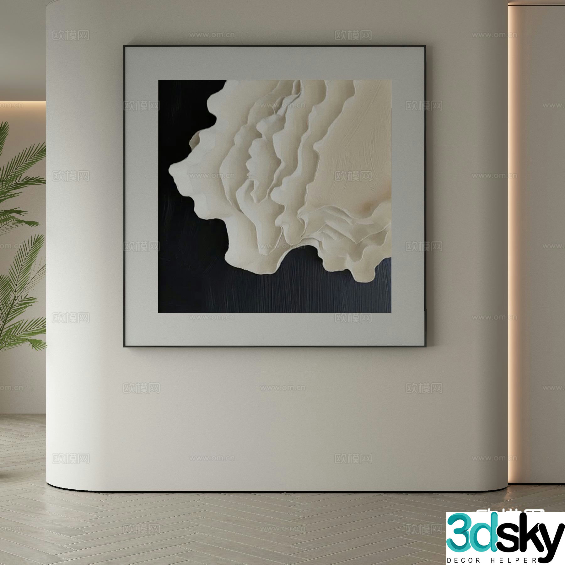 Modern art painting texture painting decorative painting 3d model