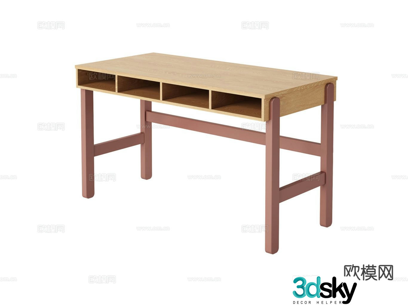 Simple desk study table 3d model