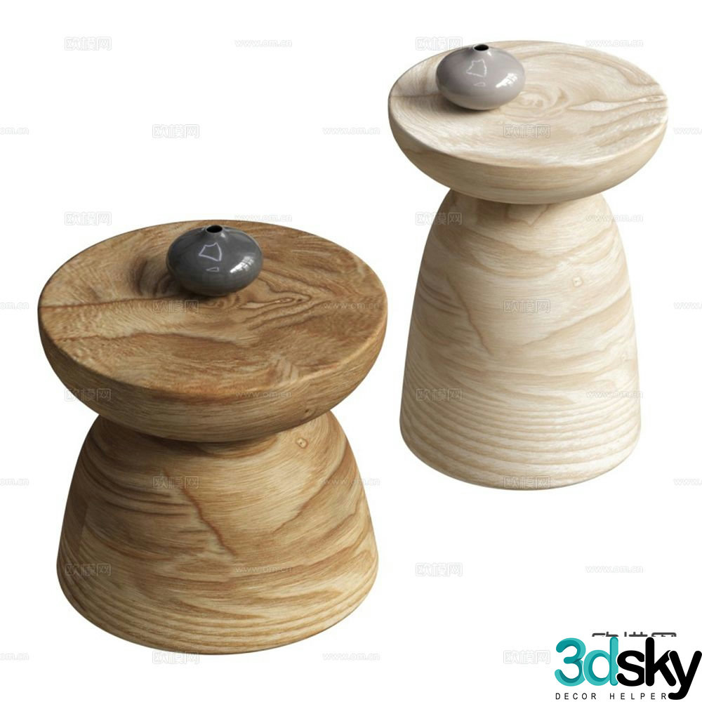 Wabi-sabi corner table side table round table table table 3D model