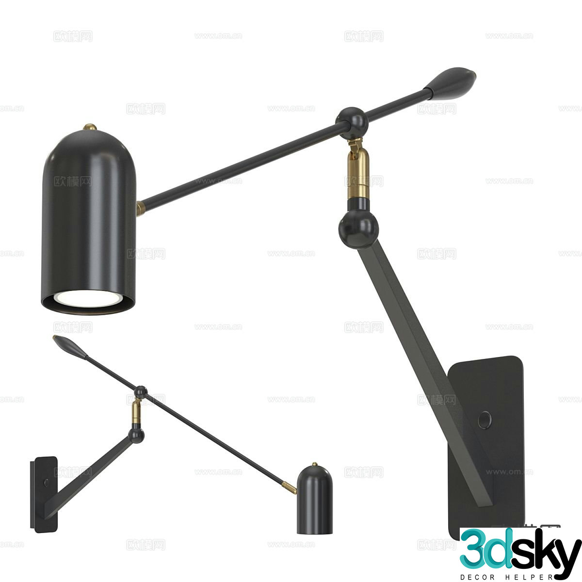 Modern wall light 3d model
