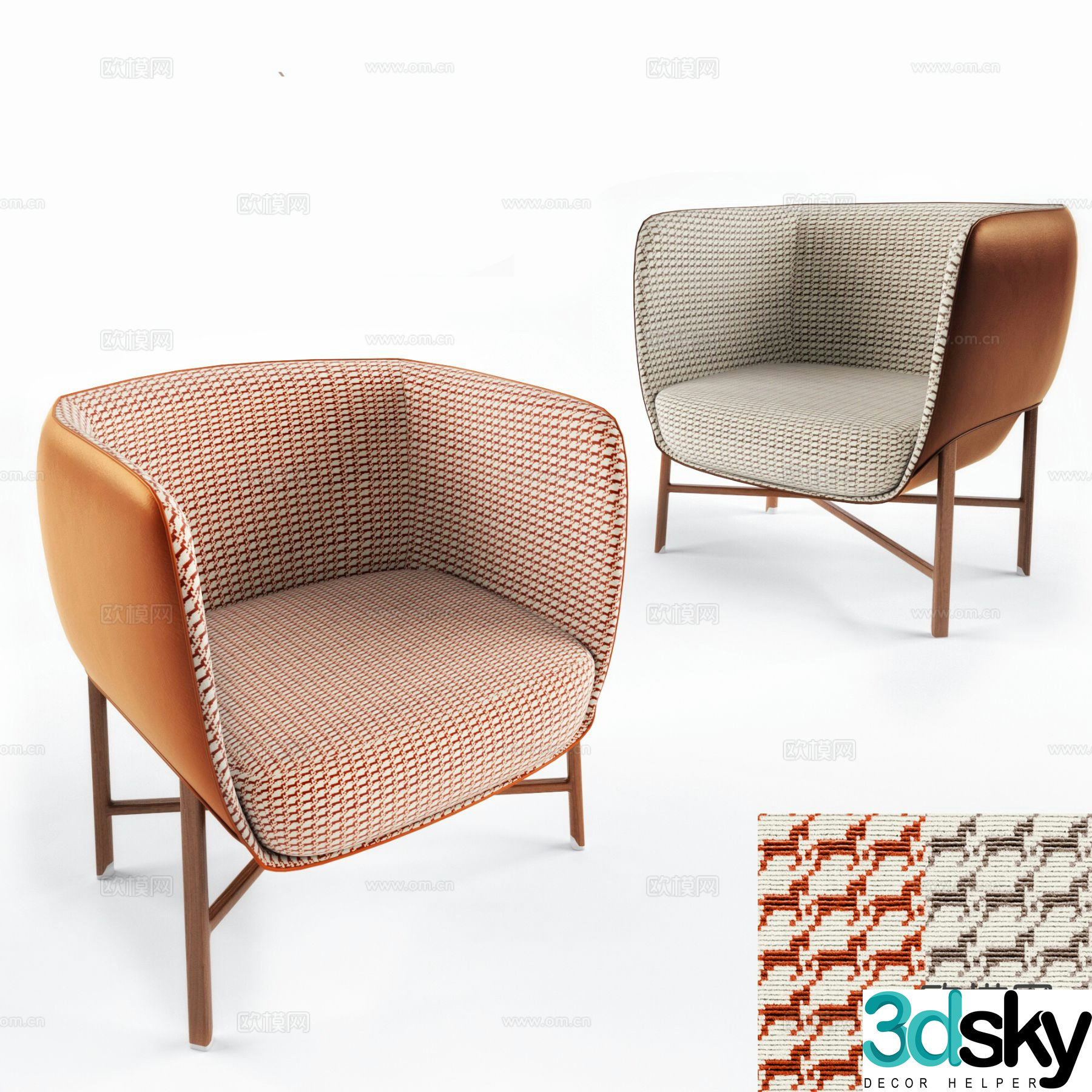 Modern sofa chair leisure chair 3d model