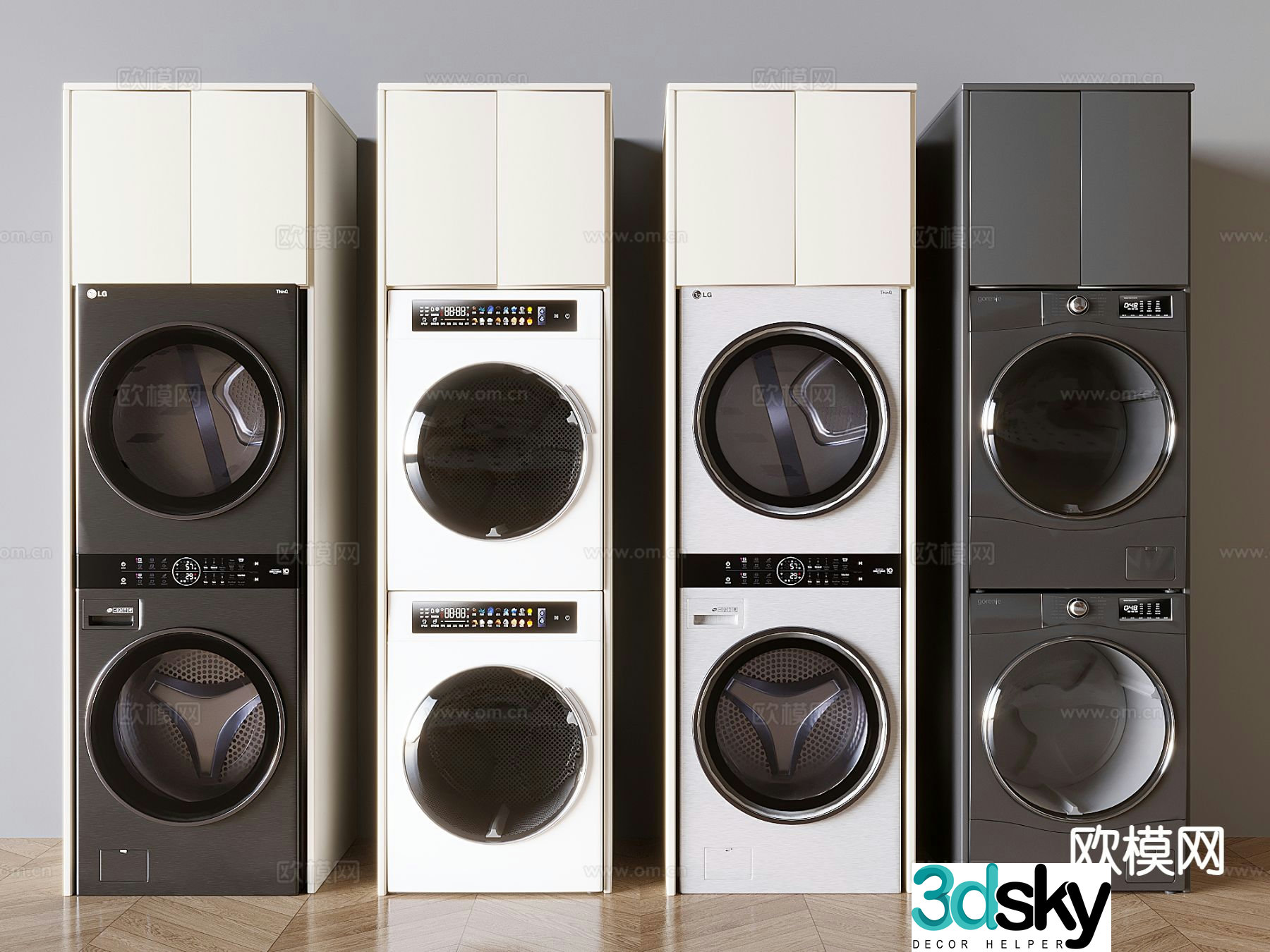 Smart laundry cabinet 3d model