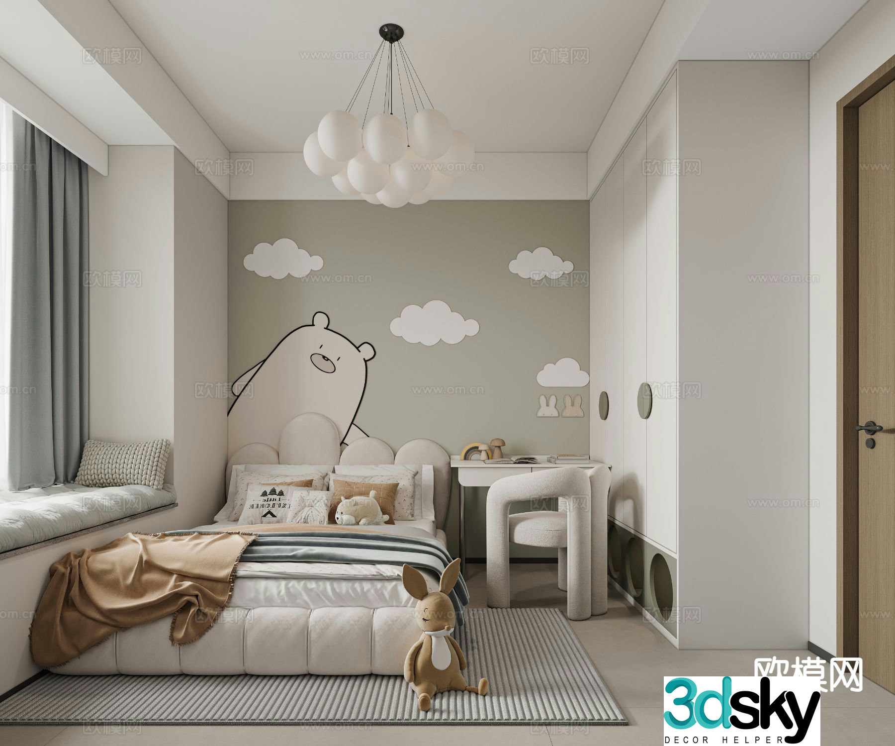 Modern children’s room boy’s room kid’s room 3d model