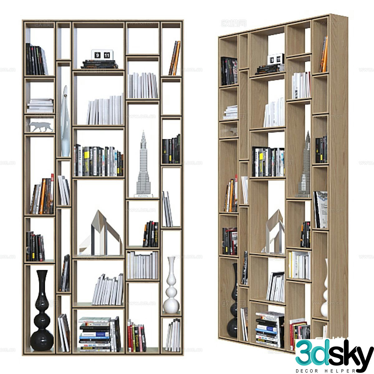 Modern bookcase display cabinet 3d model